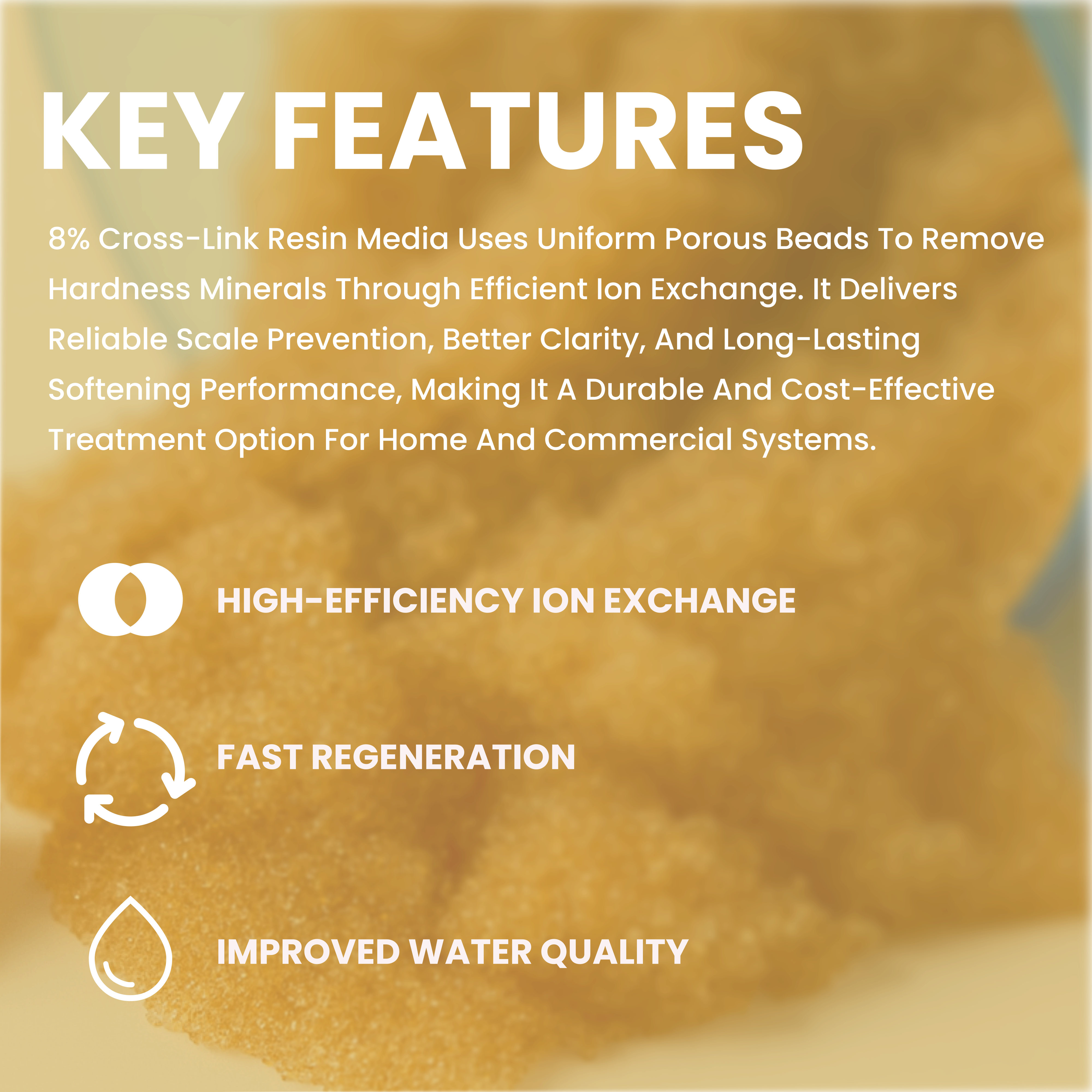 1 Cu.Ft. 8% Cross-Link Ion Exchange Resin – Replacement Media for Water Softeners