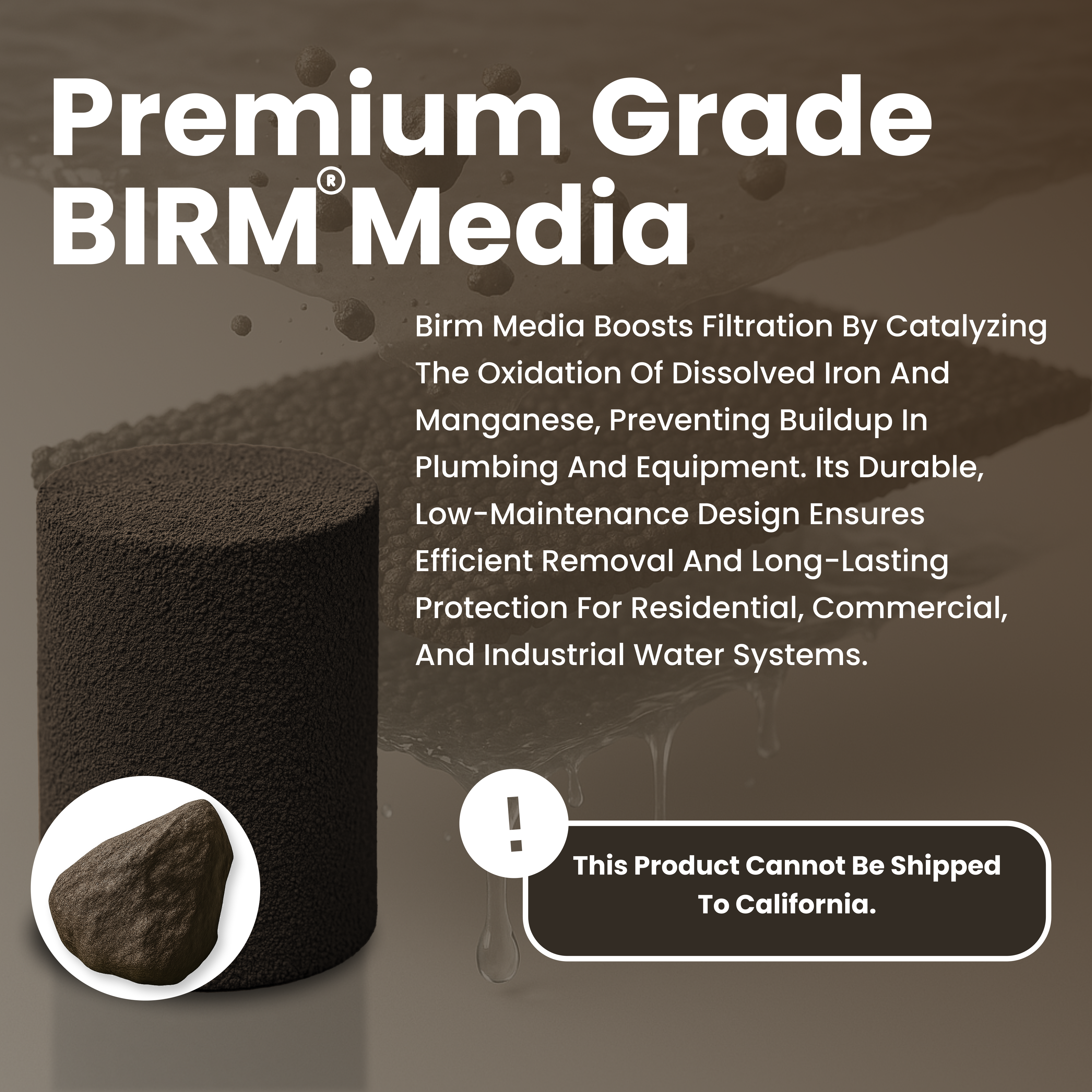 Birm Media 1/2 Cu. Ft. – Iron & Manganese Removal