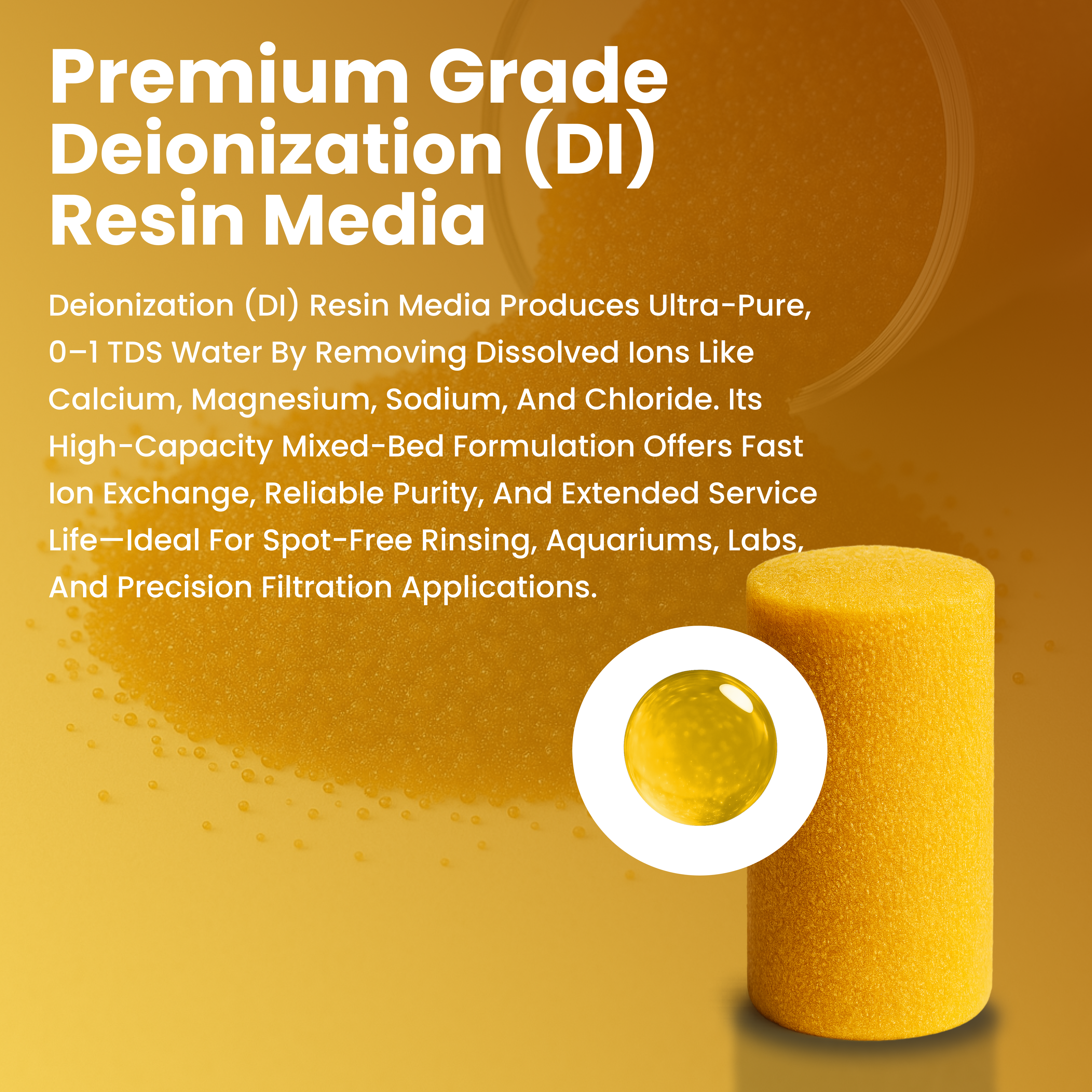 1 Cu Ft Spot-Free Washing DI Resin – Deionizing Replacement Media for Car & Solar Cleaning