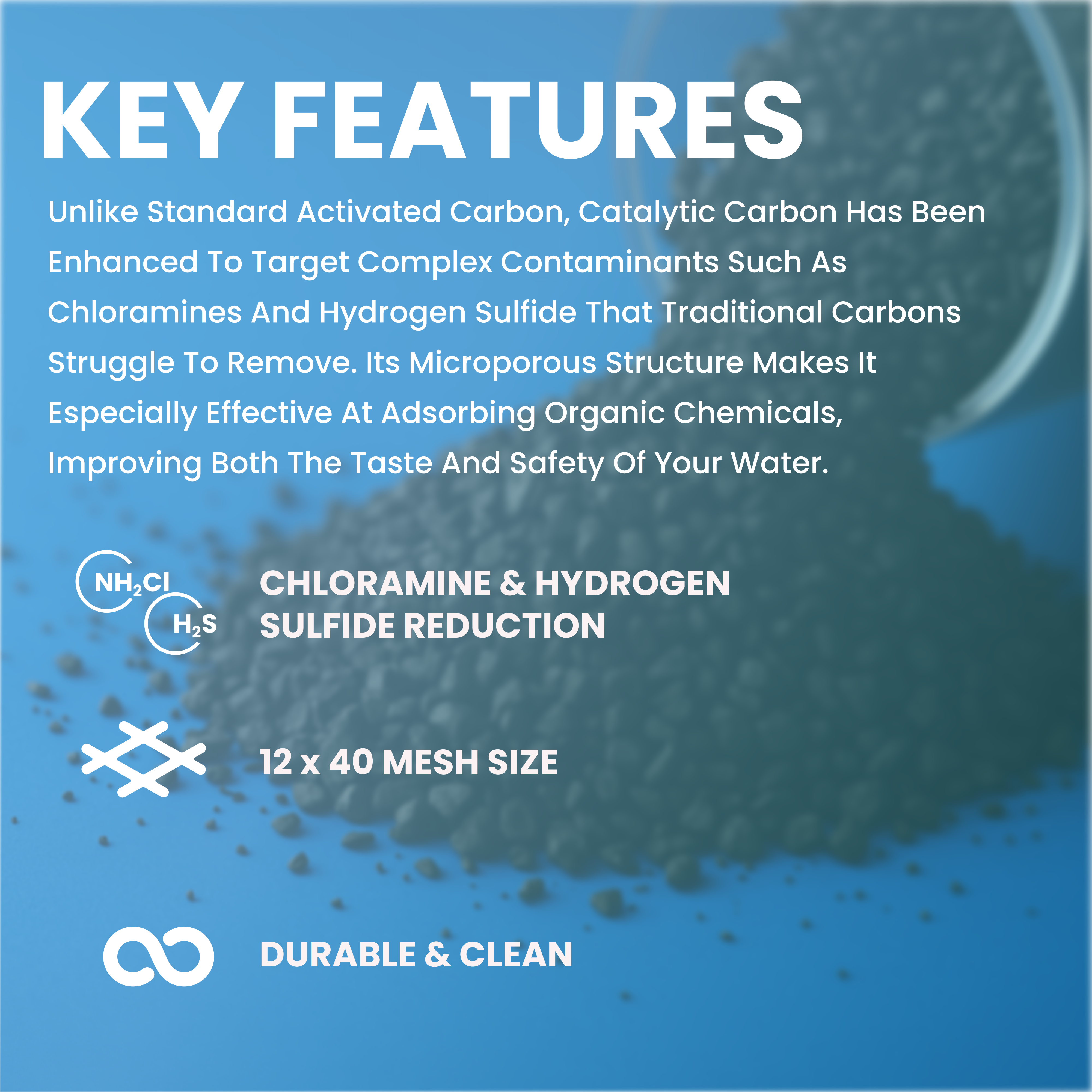 Coconut Shell Catalytic Carbon Media – 1 Cubic Foot | 12x40 Mesh