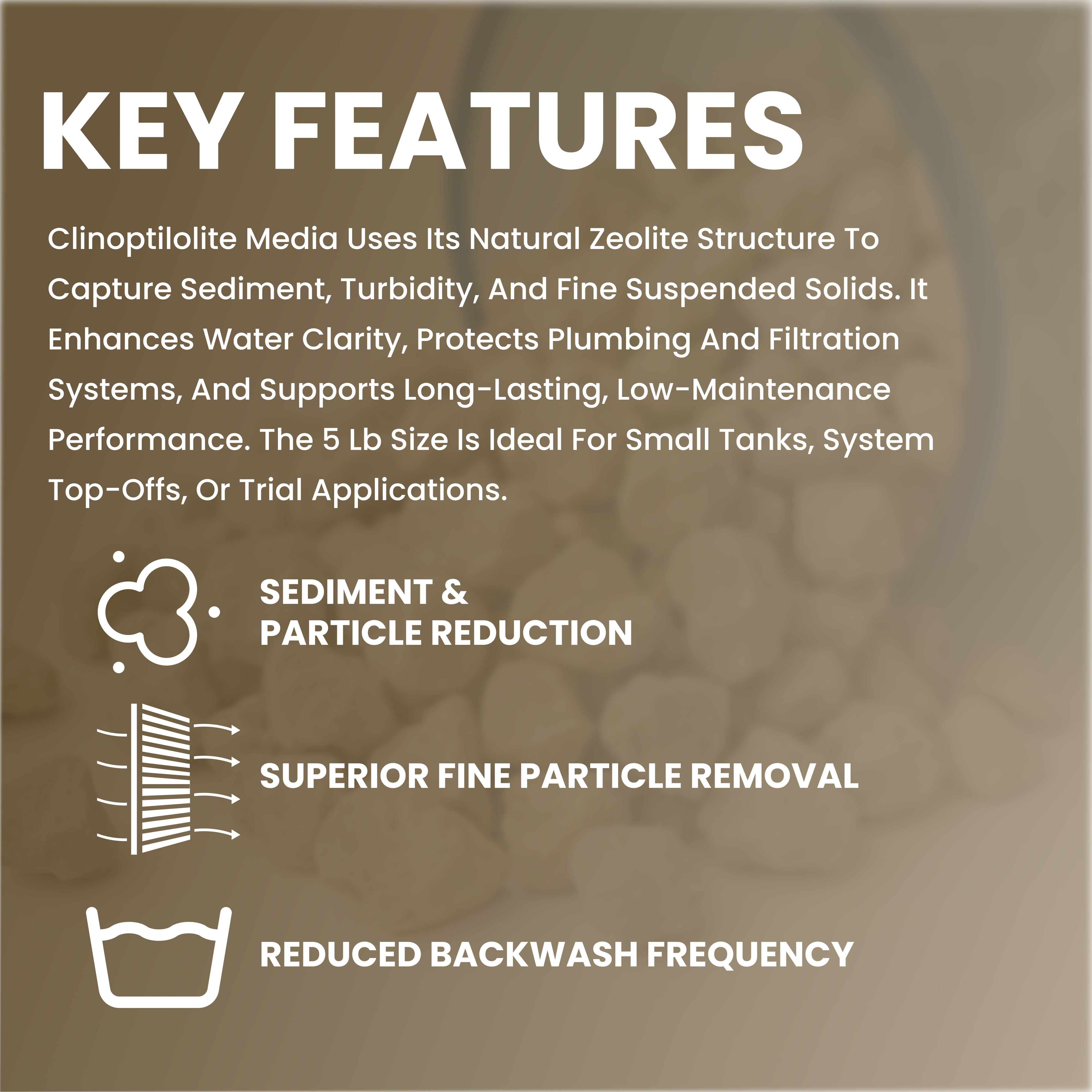 Clinoptilolite Sediment Filtration Media – 1/2 cu. ft.