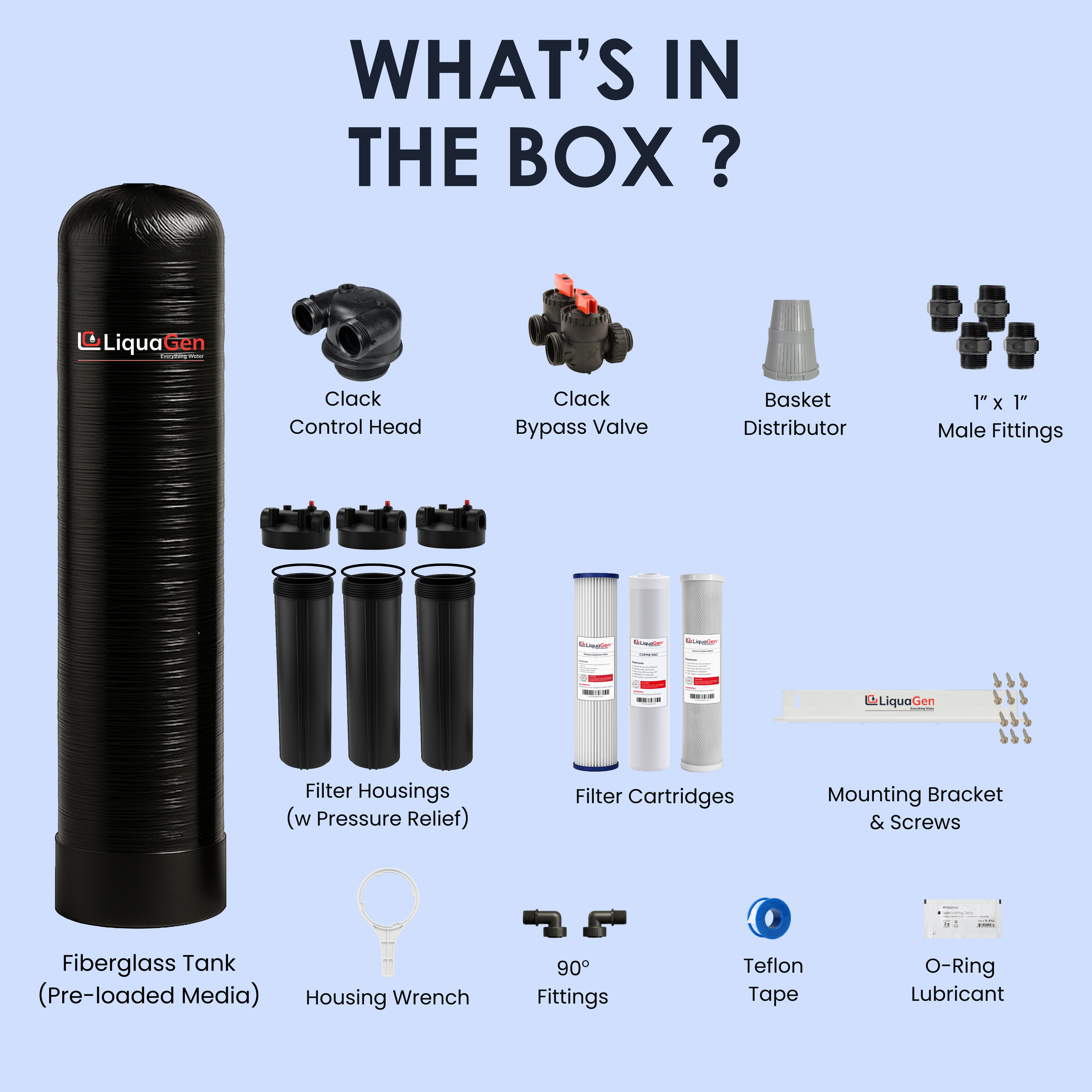 Salt-Free Water Conditioner (Softener Alternative) + 3 Stage Whole House Cartridge System