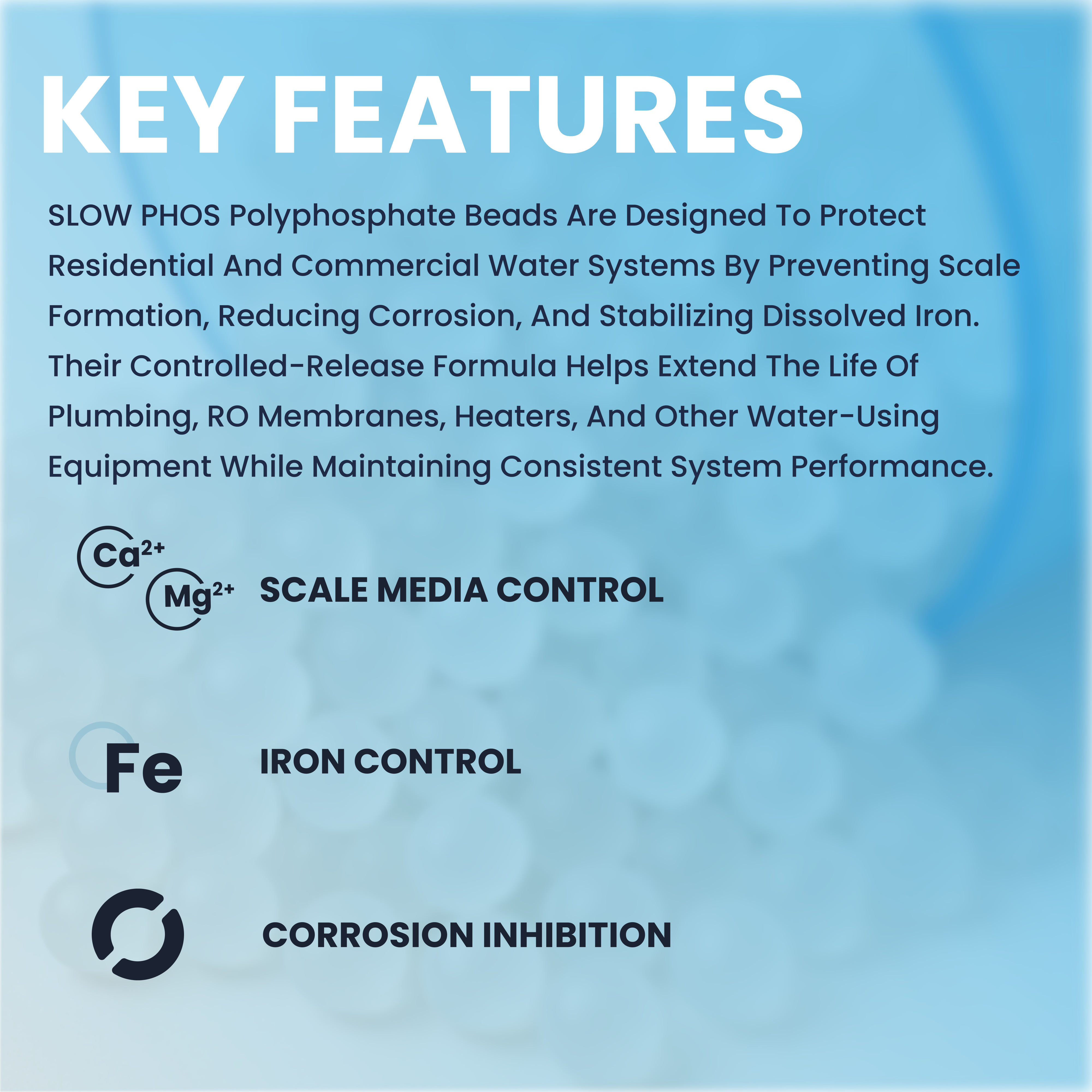 SLOW PHOS – Slow Dissolving Polyphosphate Beads | Scale Reduction Media (1, 2.5, 5, 10, 25 lbs)