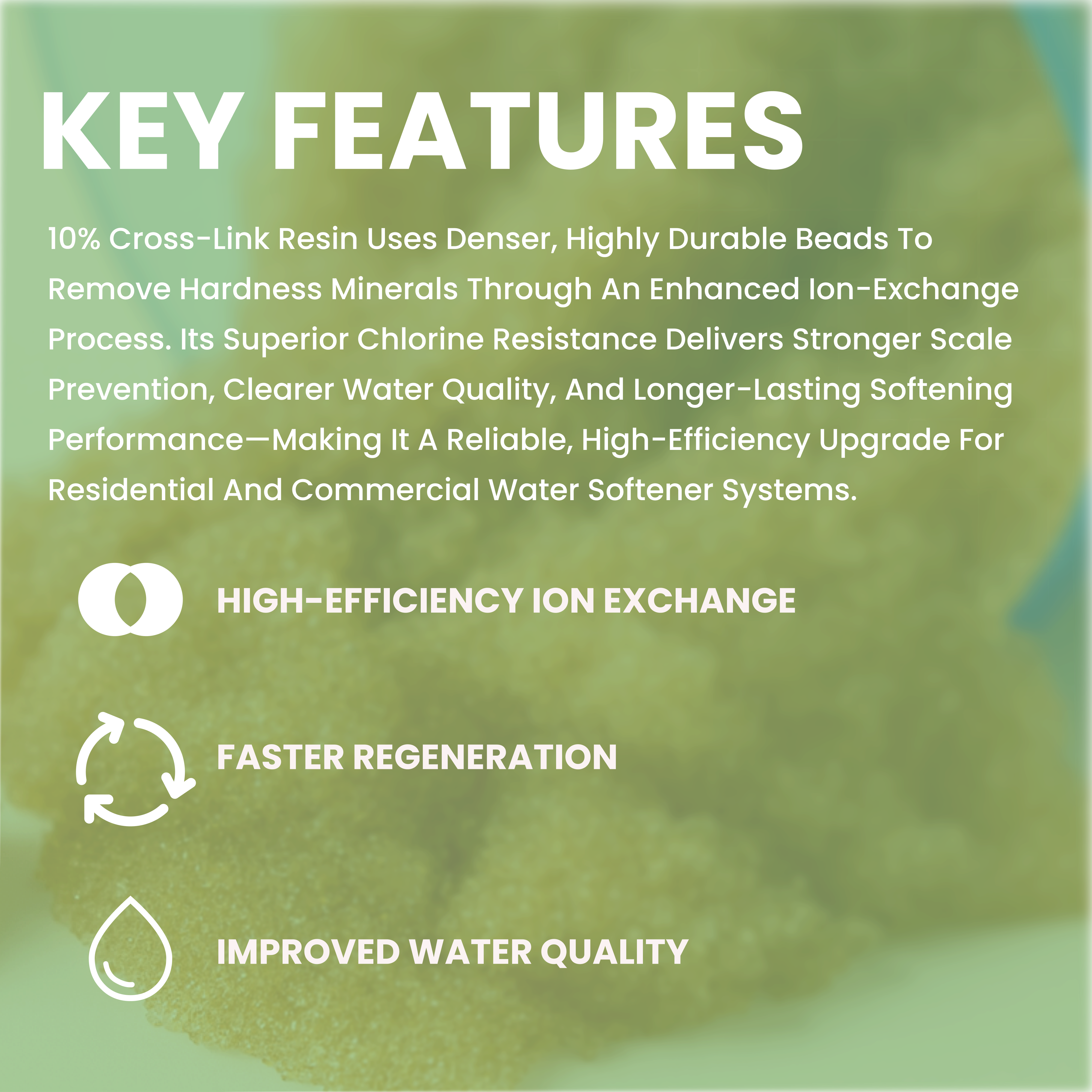 1/2 Cu.Ft. 10% Cross-Link Ion Exchange Resin – Replacement Media for Water Softeners