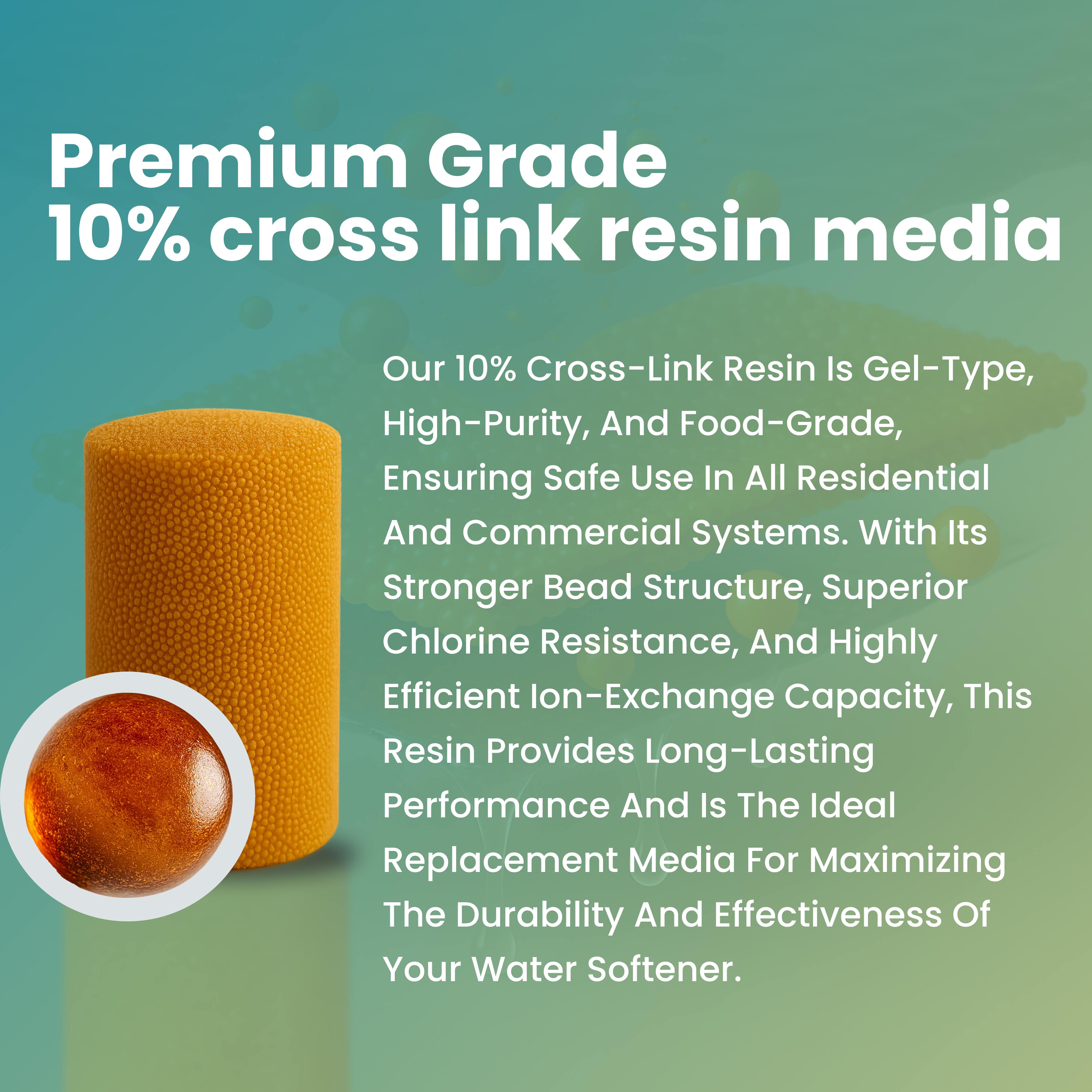 1 Cu.Ft. 10% Cross-Link Ion Exchange Resin – Replacement Media for Water Softeners