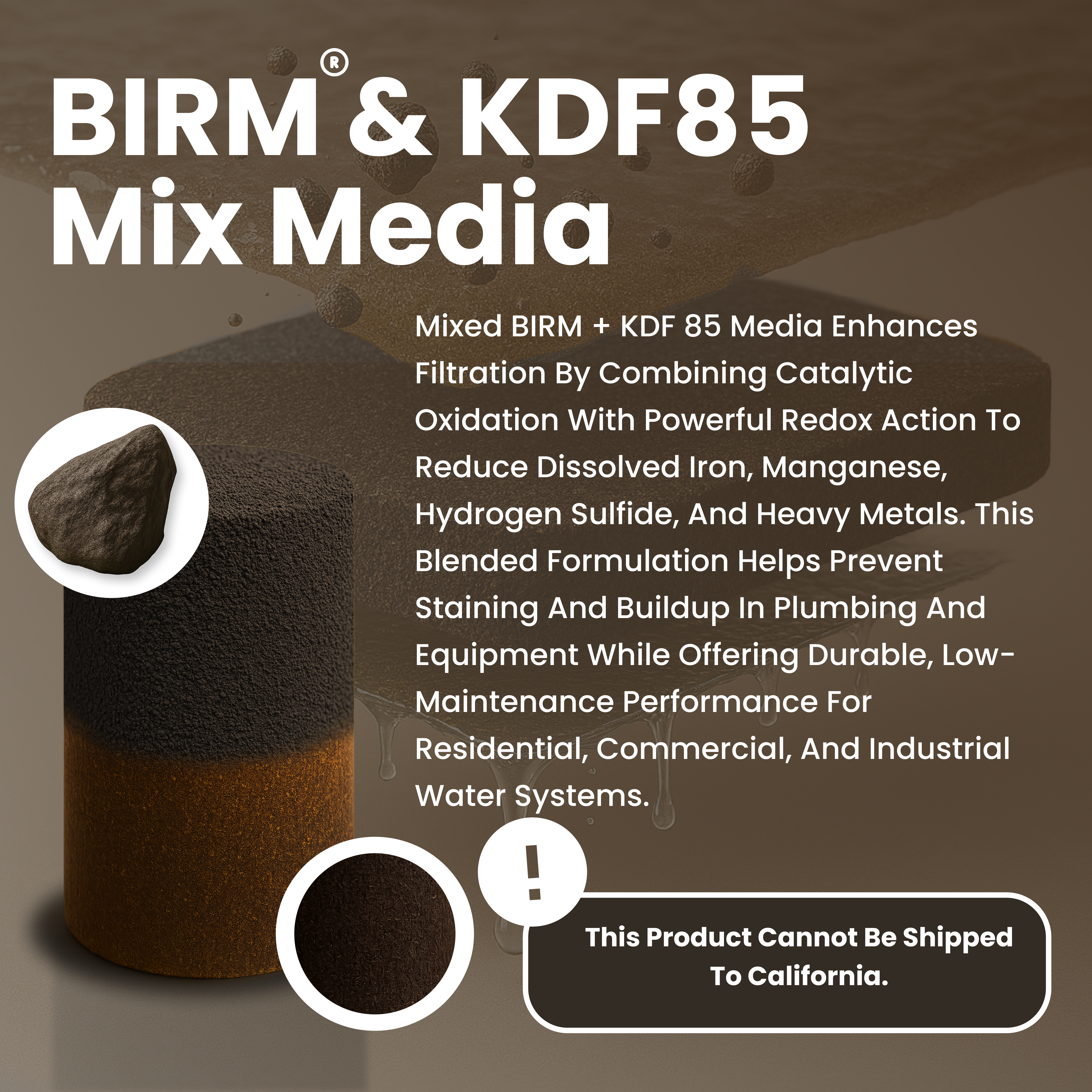 Birm + KDF 85 Water Filtration Media – 5 lbs | Removes Iron, H₂S & Manganese
