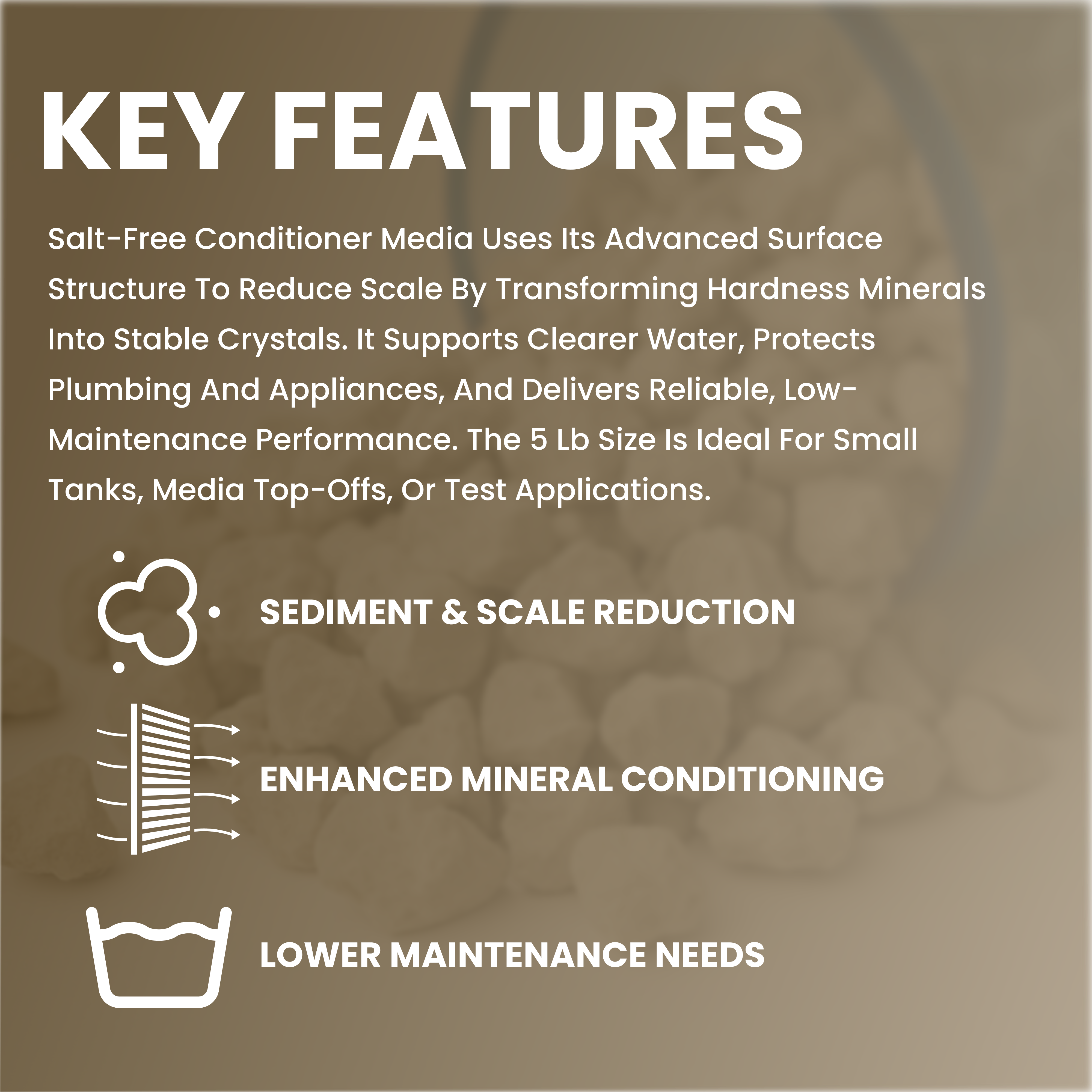 Replacement Media For Salt-Free Water Conditioners - 1 Liter (1.7 lbs/Liter)