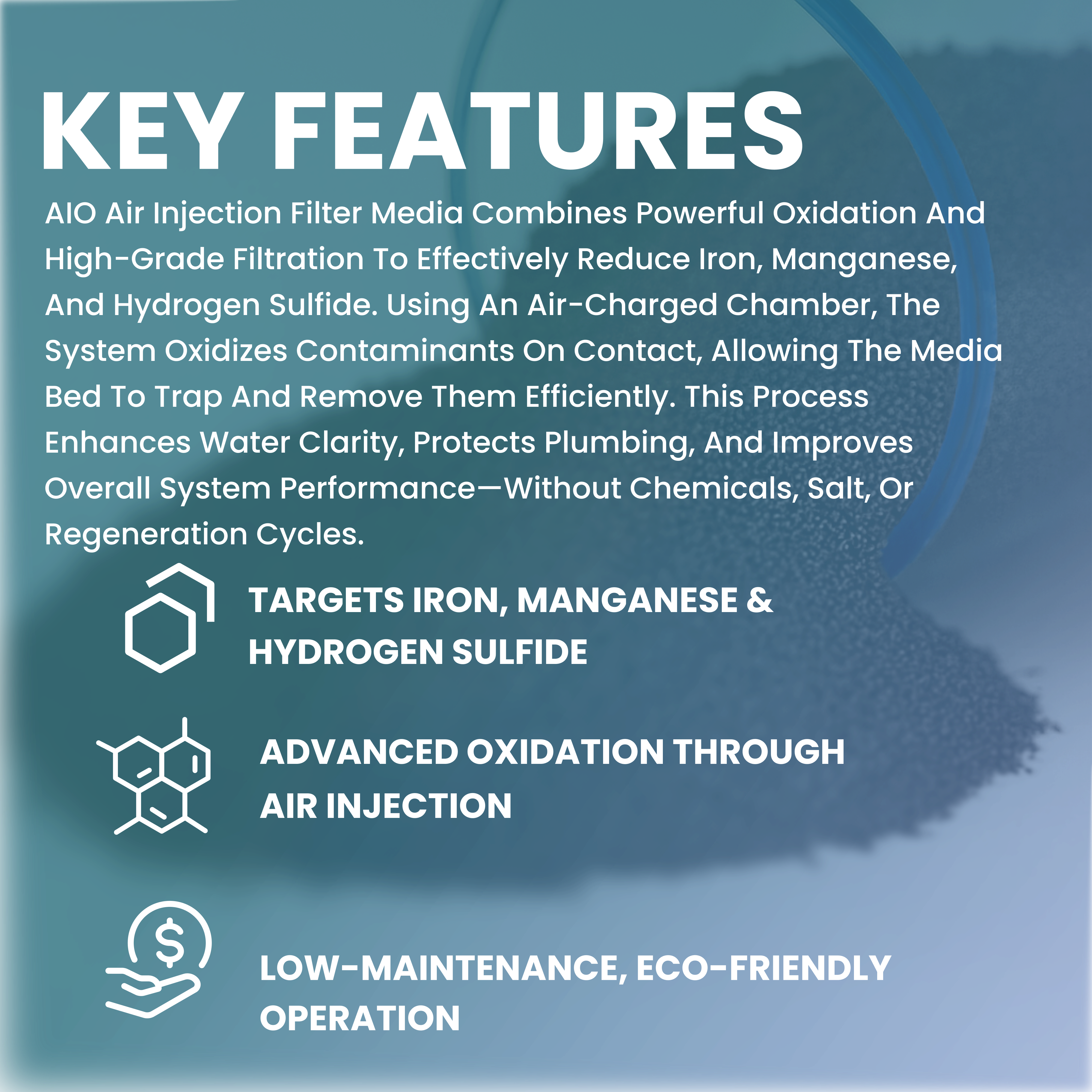 AIO Air Injection Filter Replacement – 1 Cu. Ft. Media for Iron & Sulfur Removal