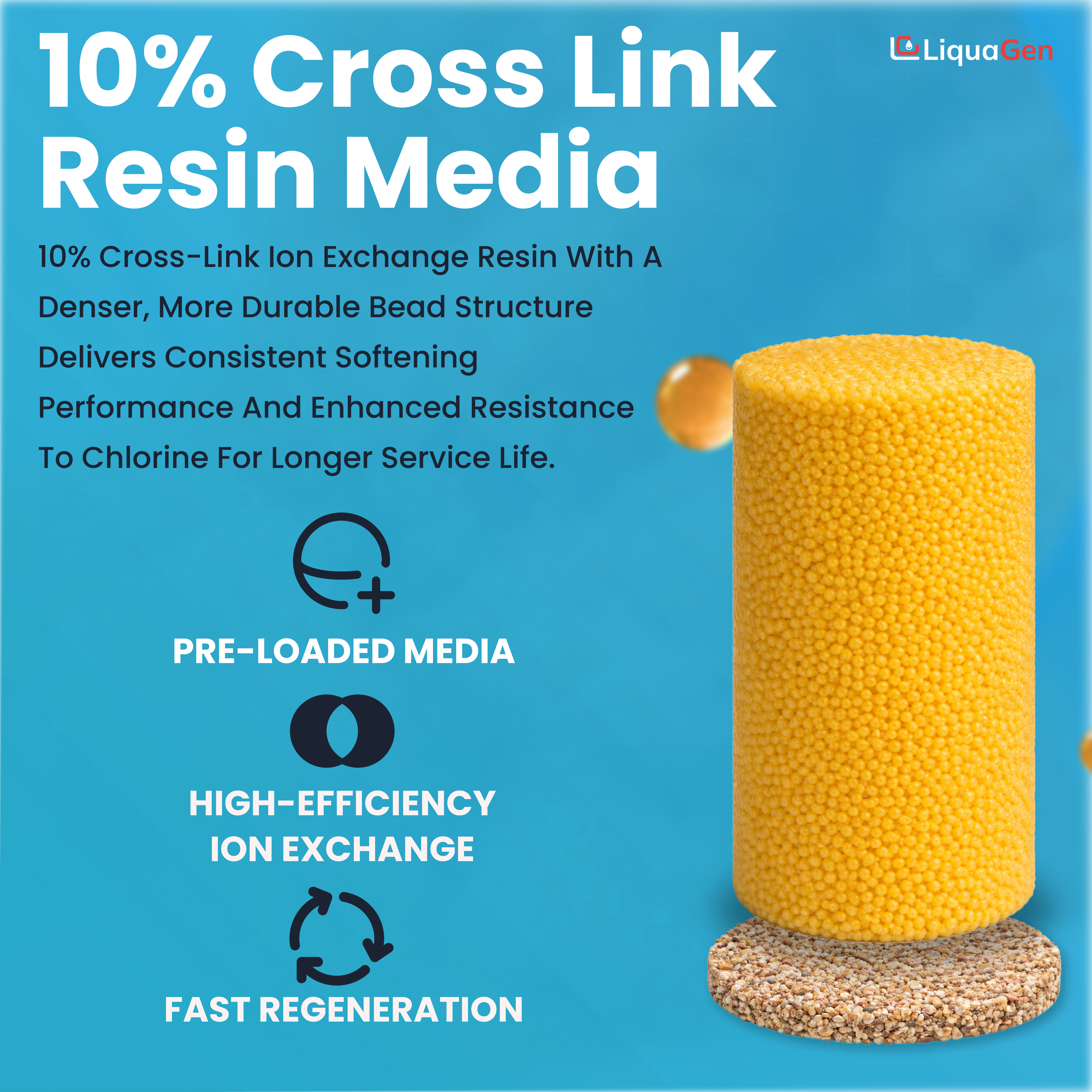 Pre-Loaded Water Softener Tank with 10% Cross-Link Resin & Riser Tube – Multiple Sizes