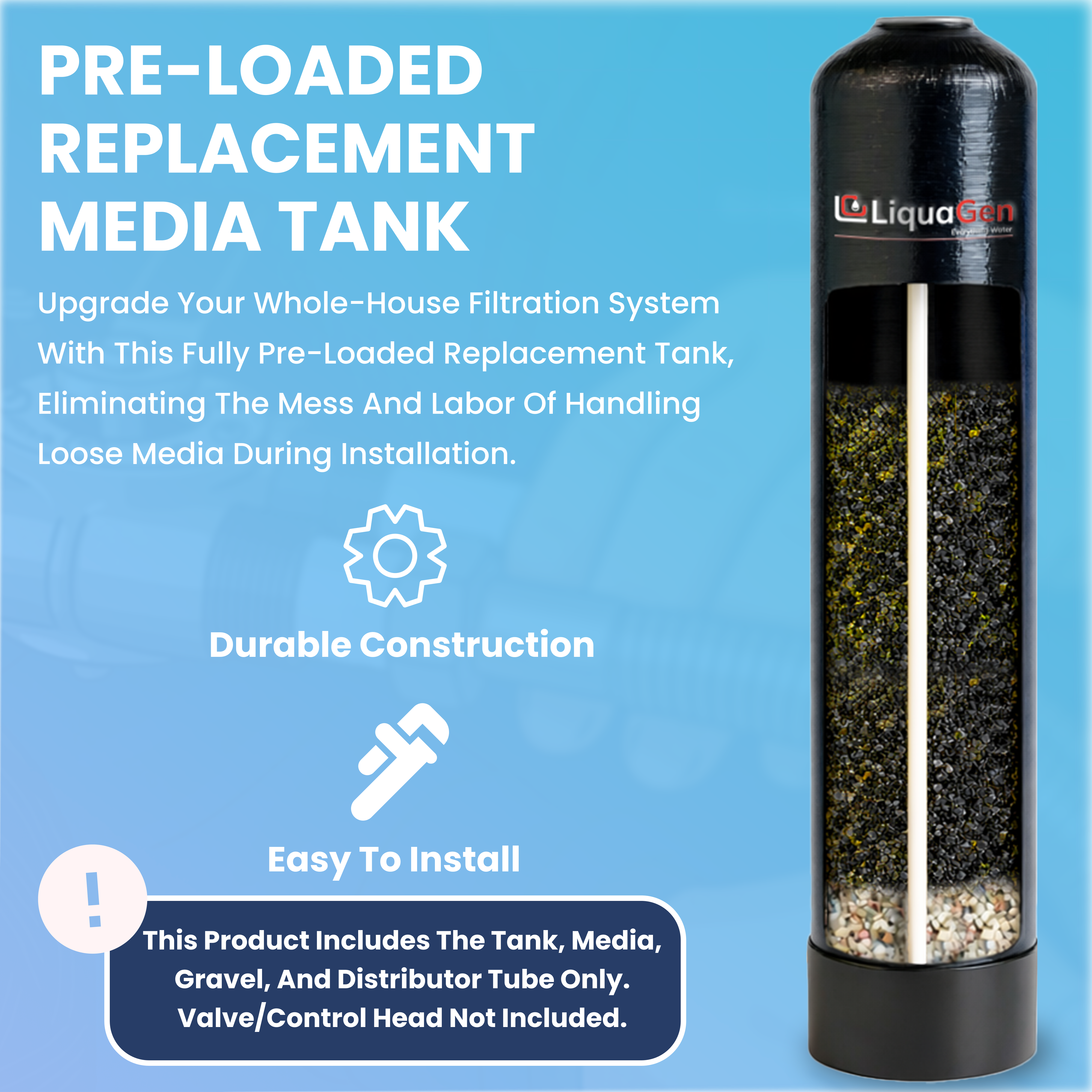 Pre-Loaded Whole House Catalytic Carbon + KDF 55 Media Tank - Multiple Sizes