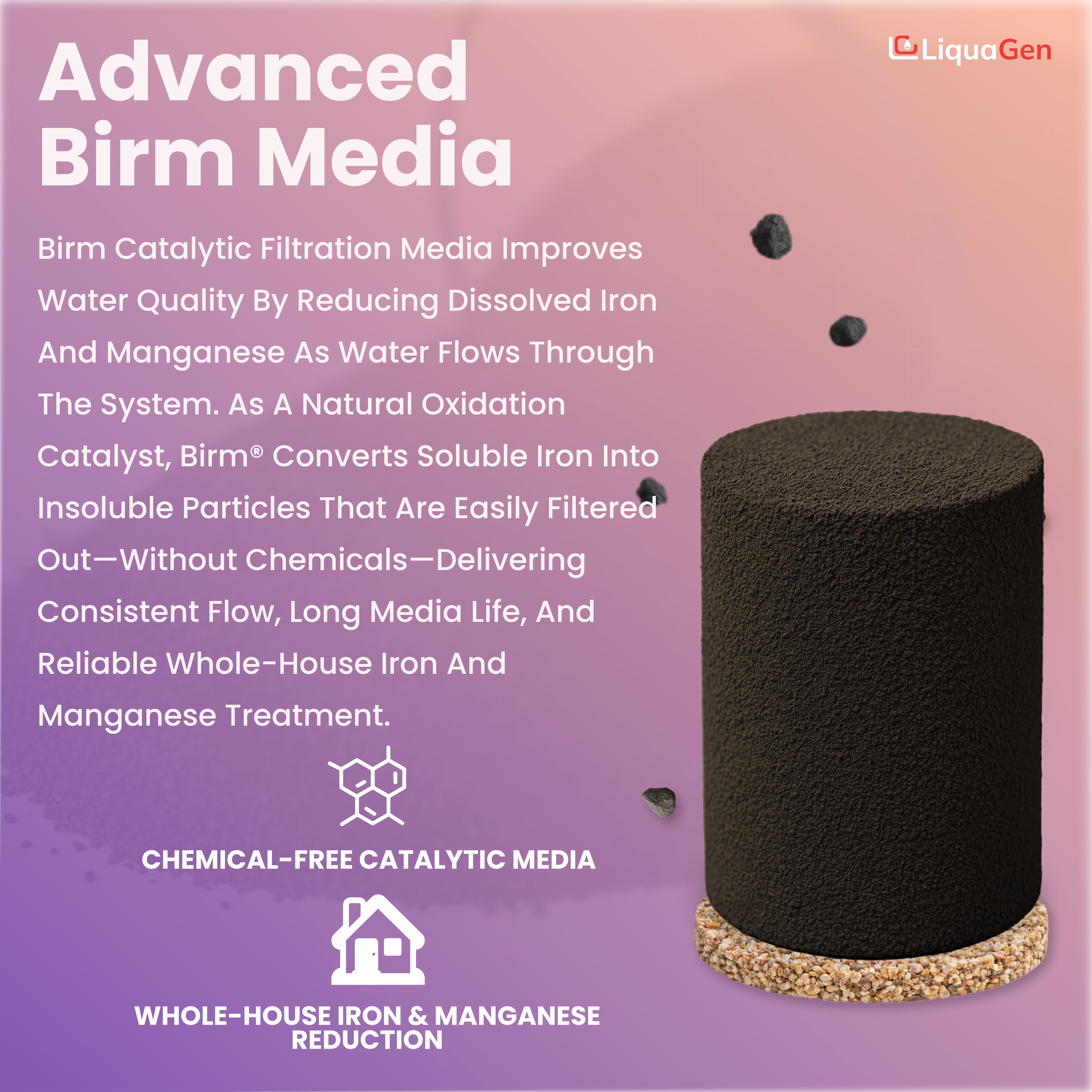 Pre-Loaded Whole House Birm Media Tank (Iron & Manganese Reduction) - Multiple Sizes