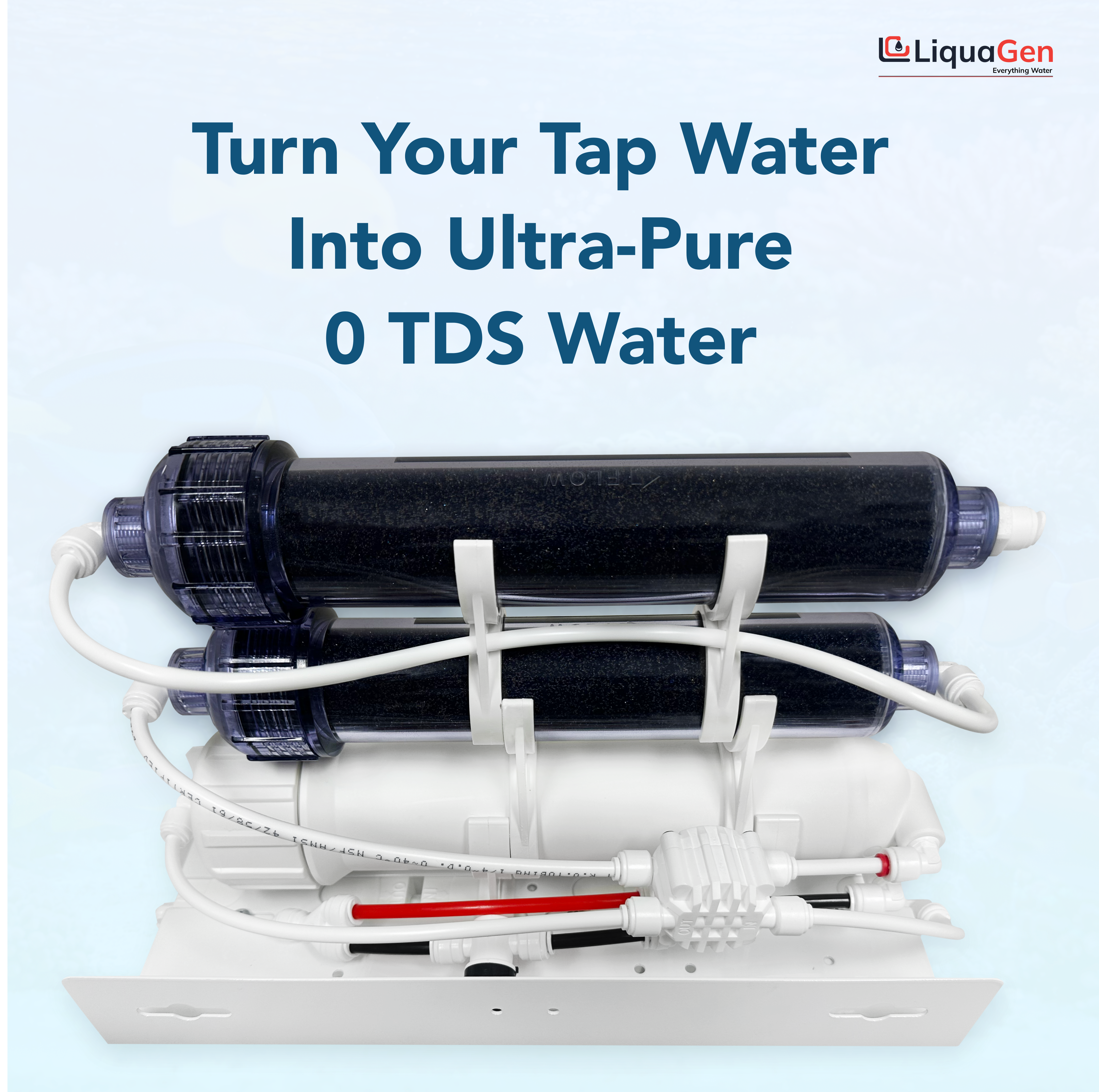 6 Stage Deluxe 100 GPD RO/DI Water Filter System - LiquaGen Water