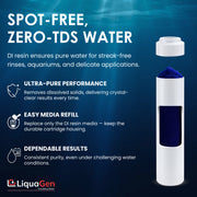 2.5" x 10"  Mixed Bed DI Resin – Non-Color Changing, Spot-Free Washing - LiquaGen Water