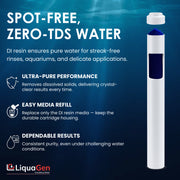 2.5" x 20" Mixed Bed DI Resin – Non-Color Changing, Spot-Free Washing - LiquaGen Water