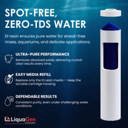 4.5" x 20"  Mixed Bed DI Resin – Non-Color Changing, Spot-Free Washing - LiquaGen Water