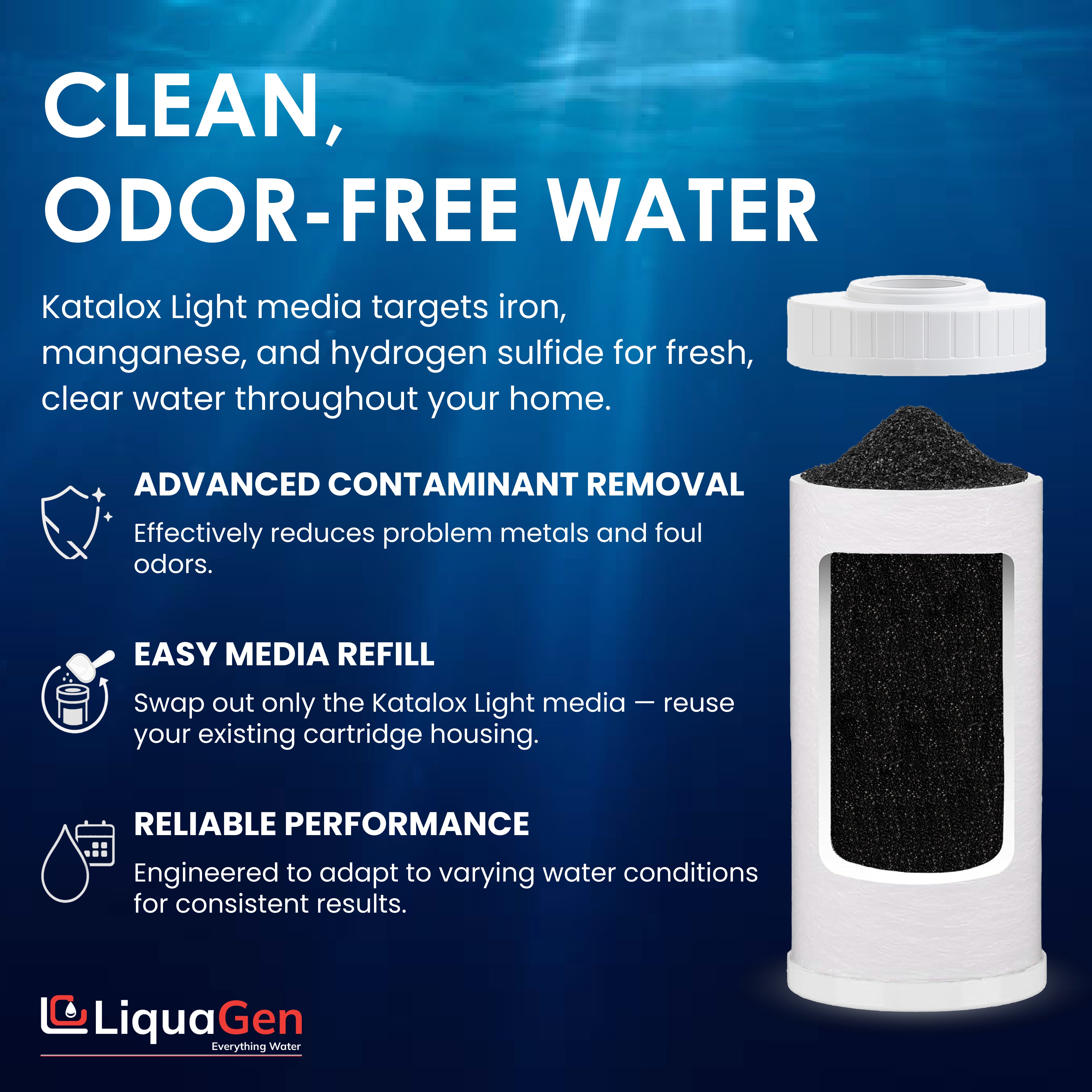 4.5" x 10" Katalox Light Filter Cartridge (Manganese Reduction) - LiquaGen Water