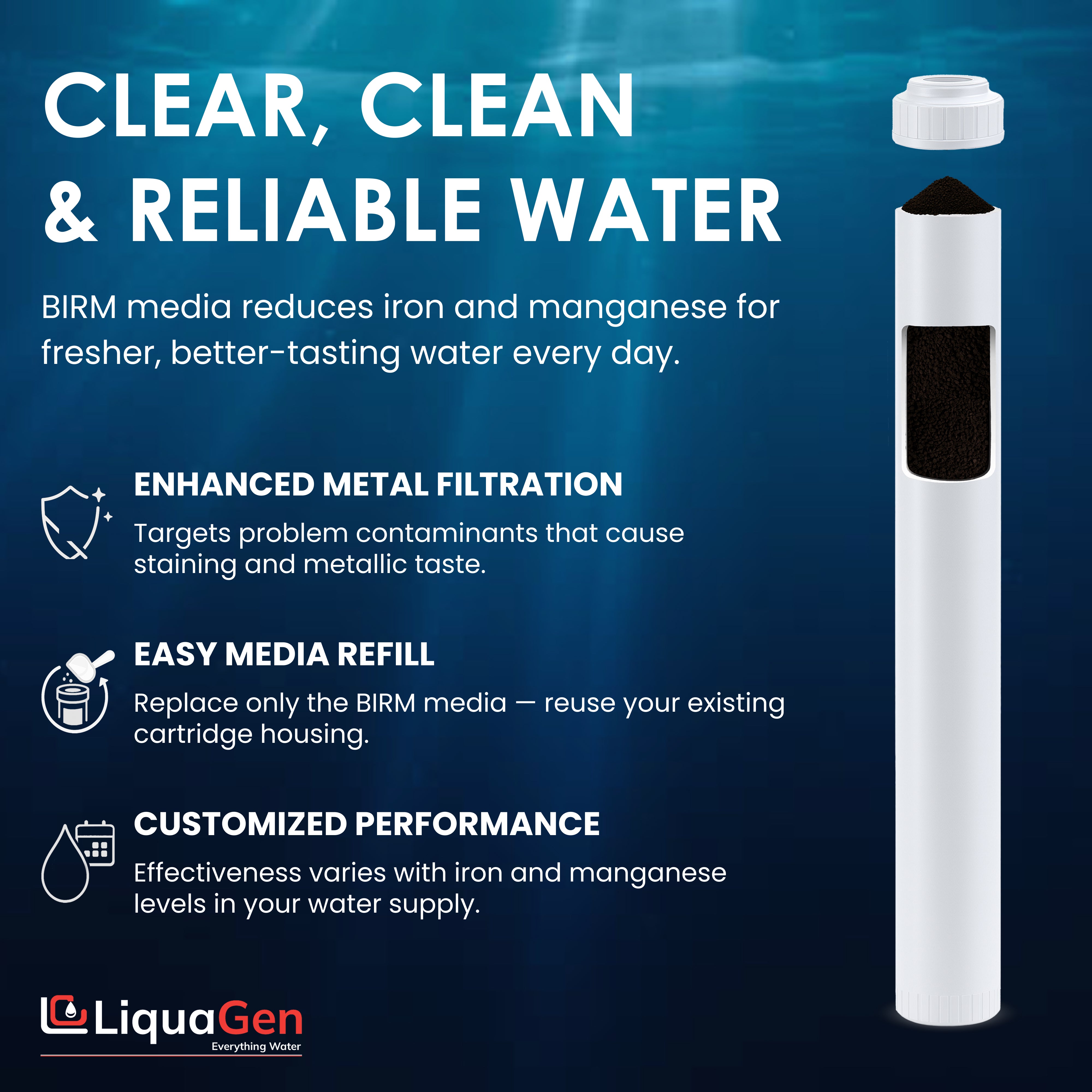 2.5" x 20" BIRM Filter Cartridge (Iron & Manganese Reduction)