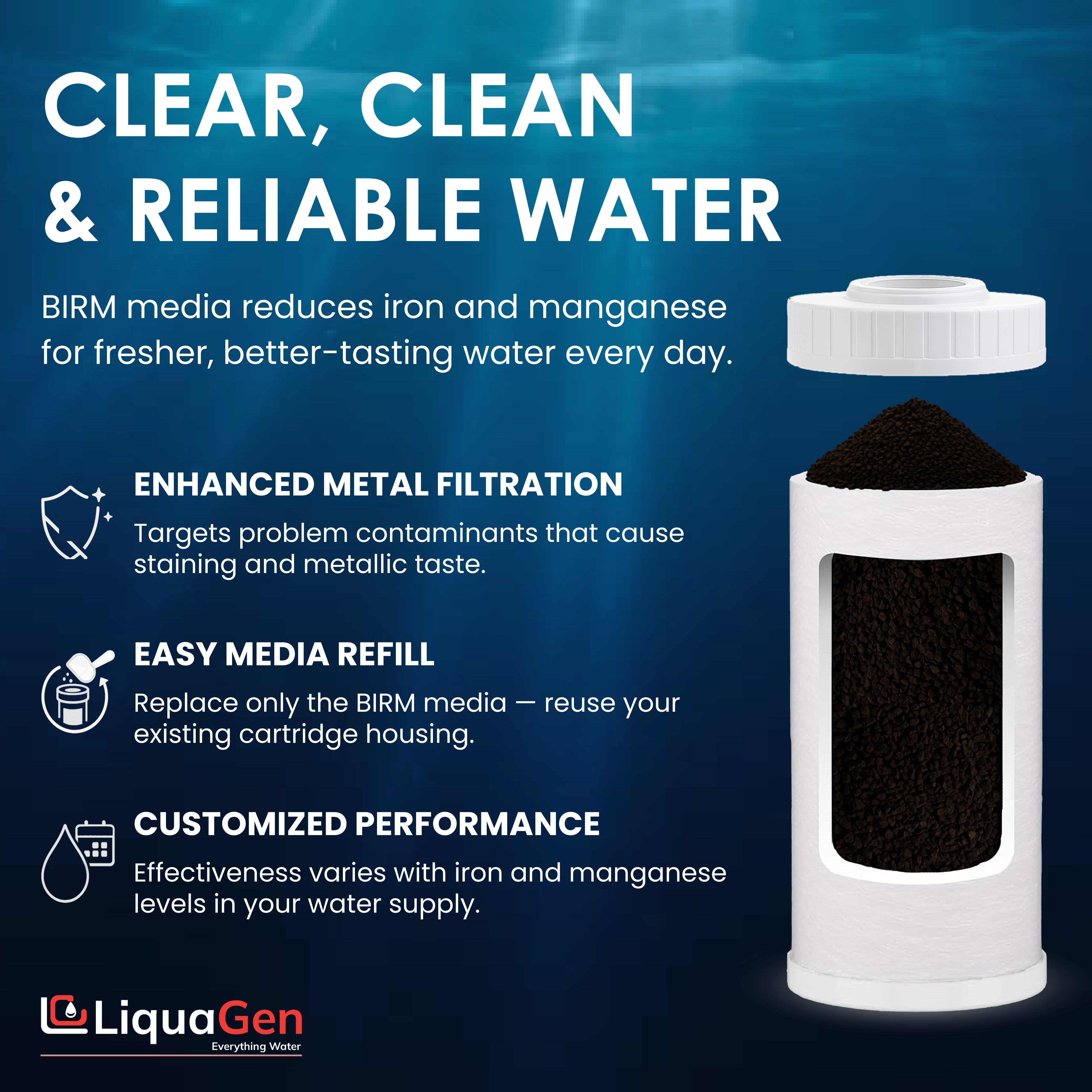 4.5" x 10" BIRM Filter Cartridge (Iron & Manganese Reduction)