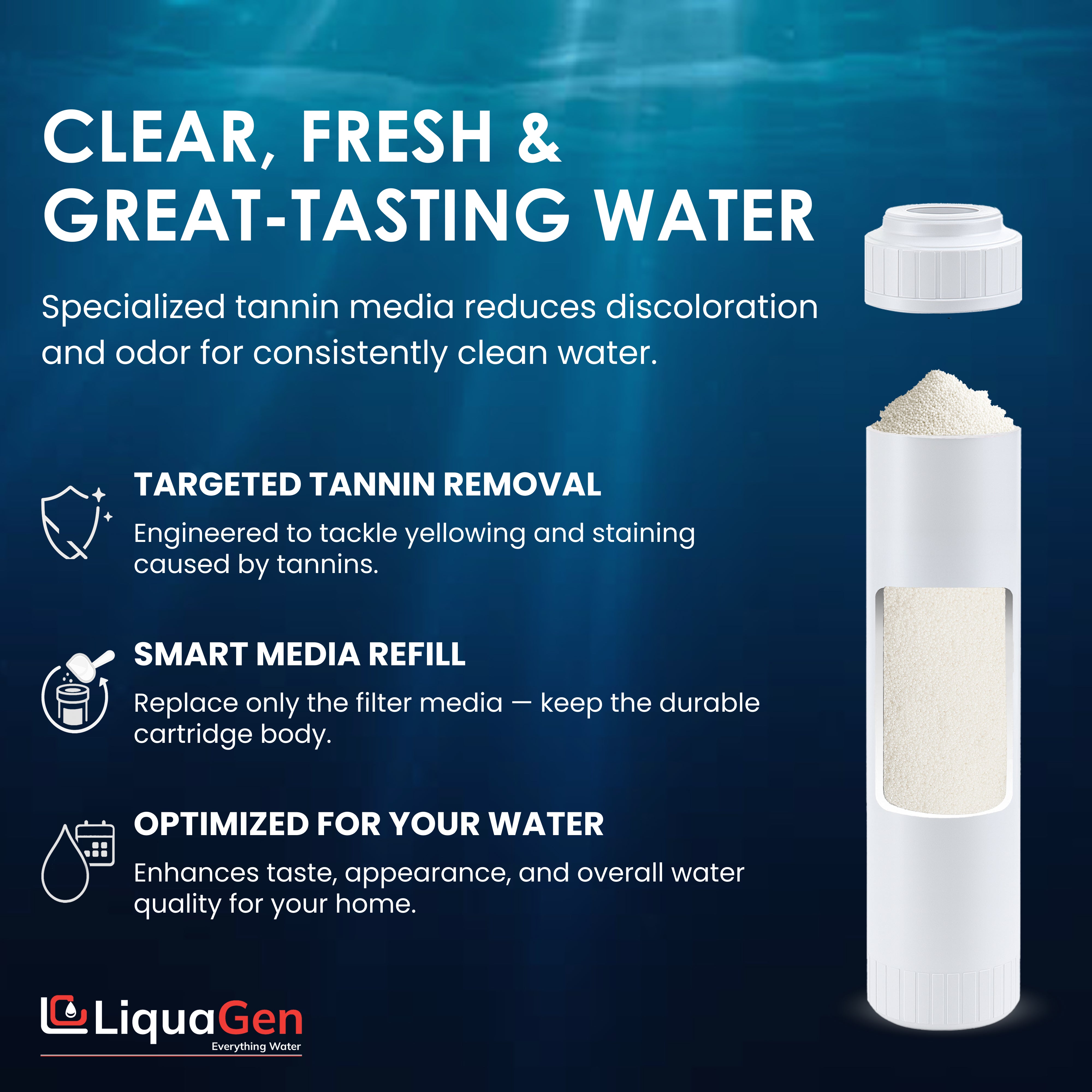 2.5" x 10" Tannin Reduction - LiquaGen Water