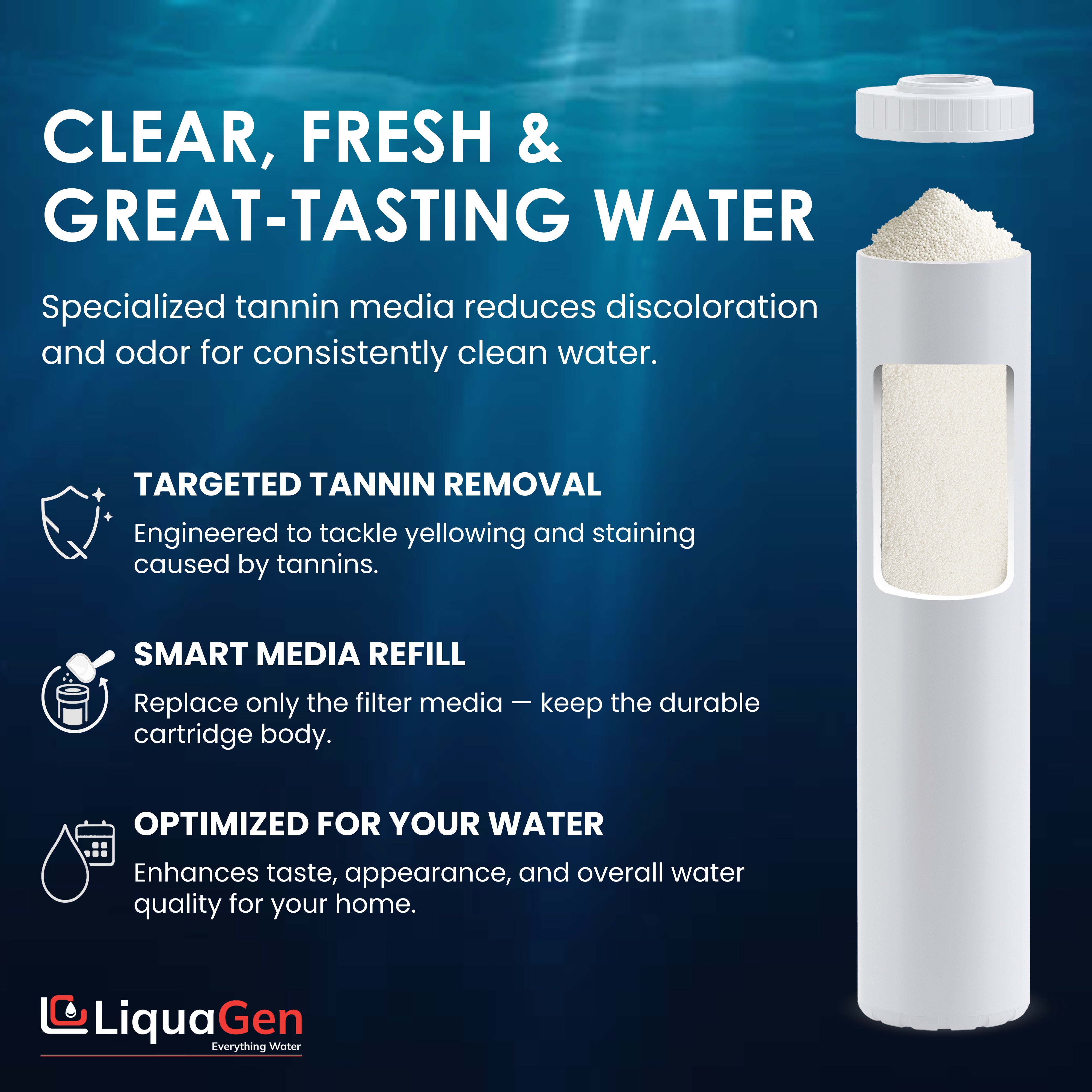 4.5" x 20" Tannin Reduction - LiquaGen Water