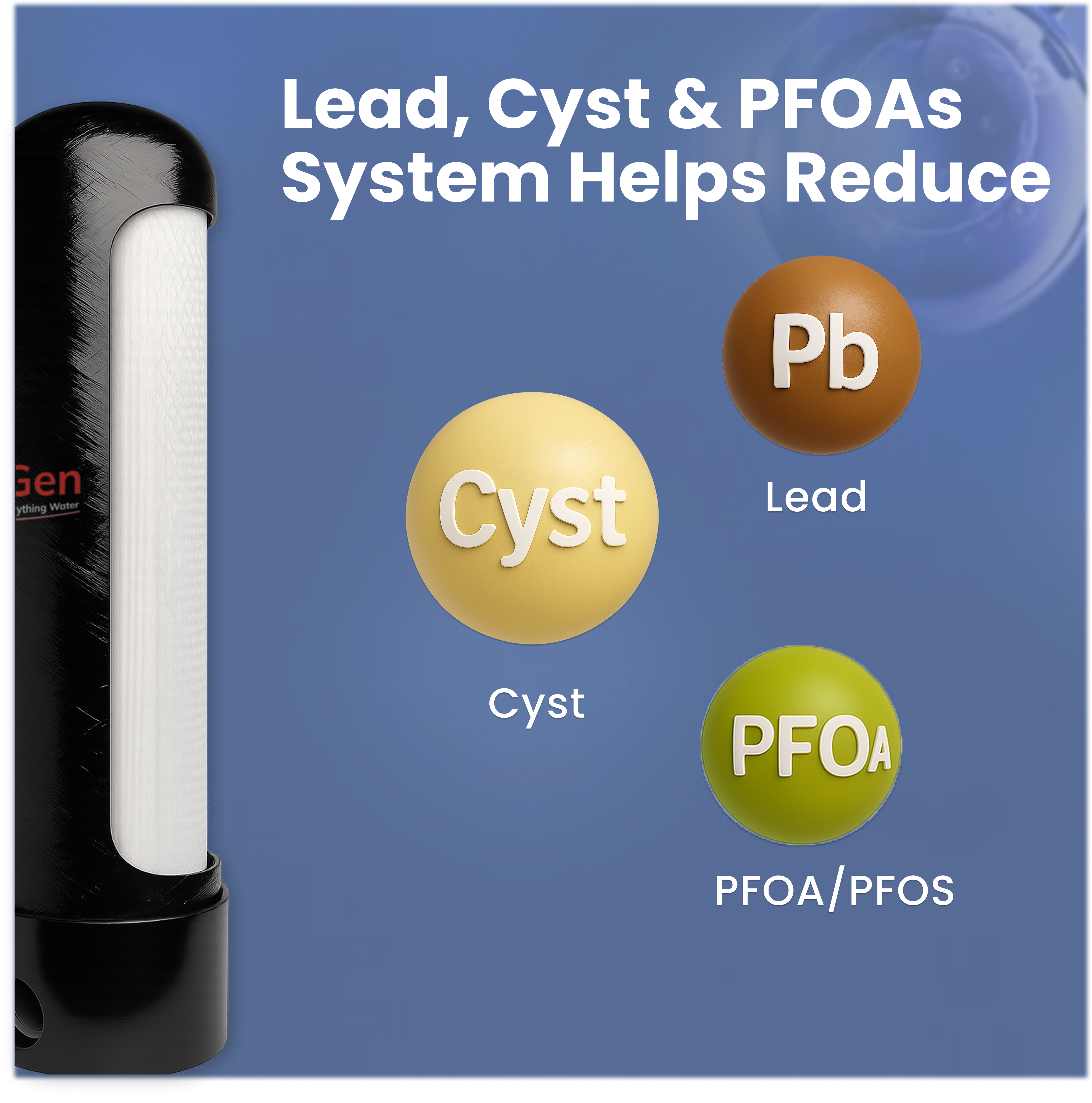 Lead, Cyst & PFOA/ PFOS Removal + Salt Based Water Softener System