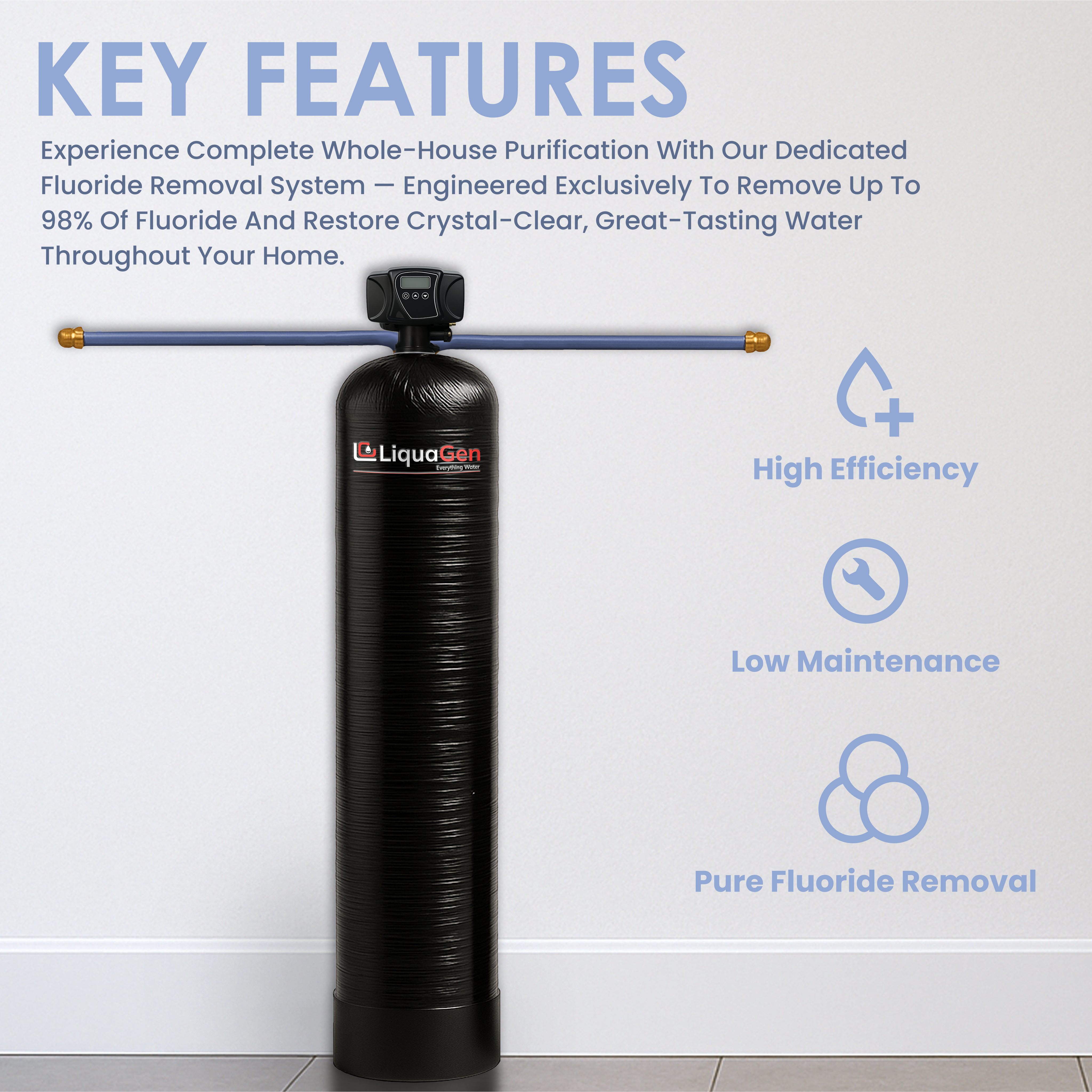 Smart Automatic Fluoride Removal Filter System - LiquaGen Water