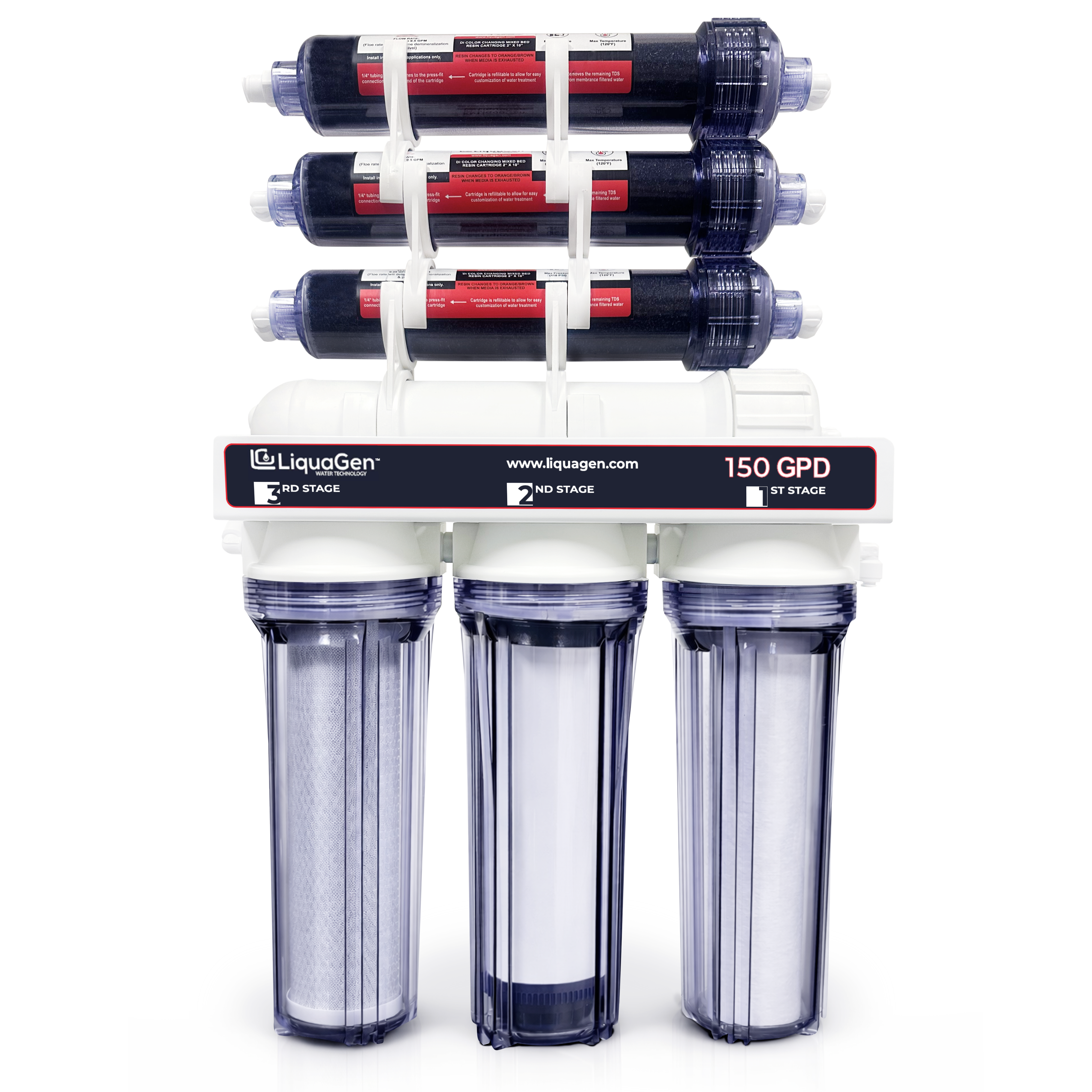 Maestro 7 Stage 150 GPD RO/DI Water Filter System - LiquaGen Water