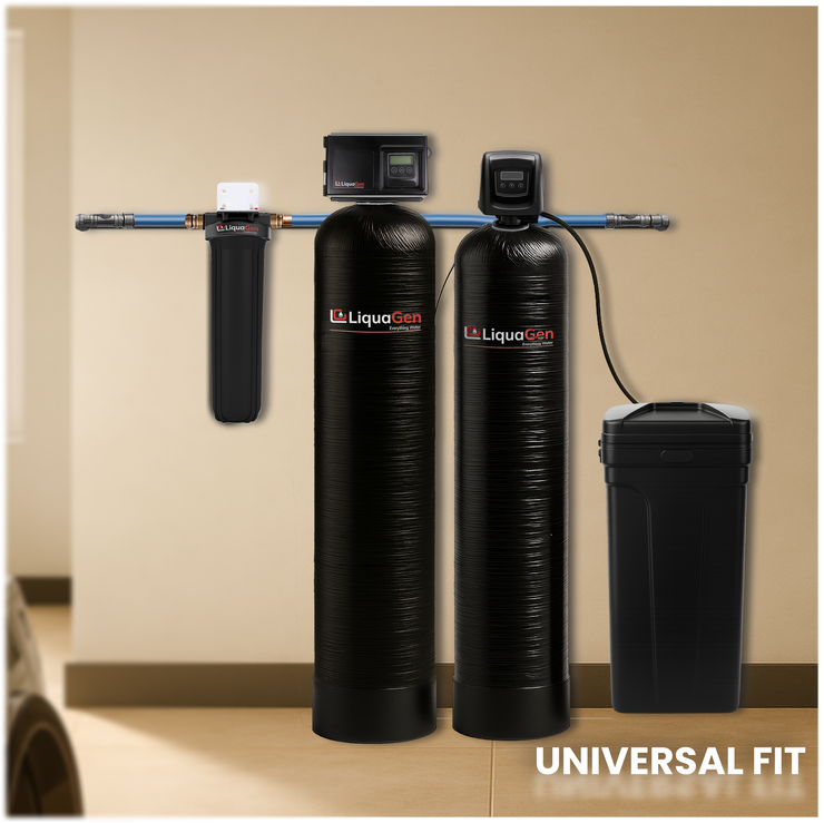 Whole House Well Water Filter + Salt Based Water Softener Combo System