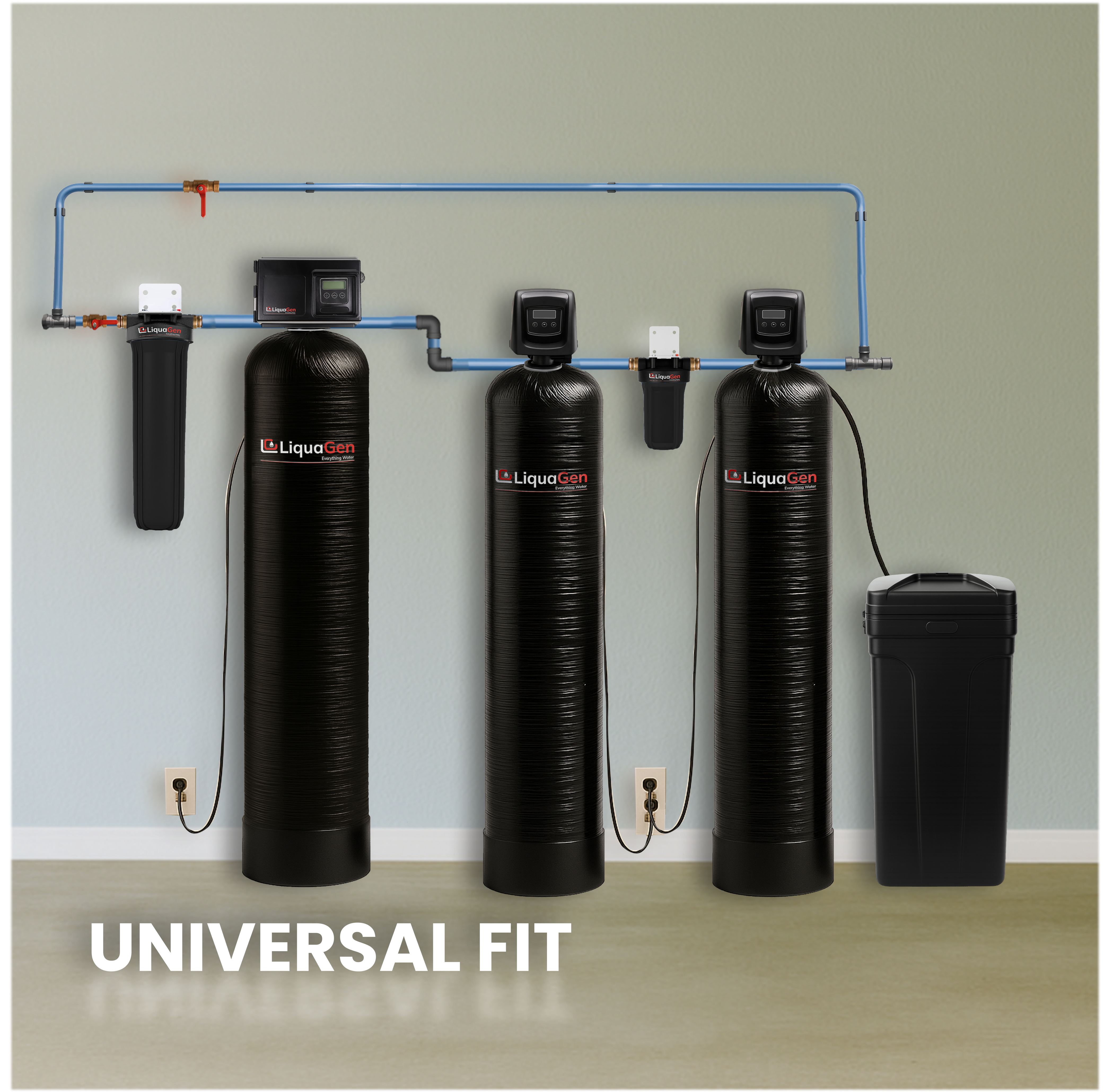 Ultimate Whole House Well Water Filter + Salt Based Water Softener - LiquaGen Water