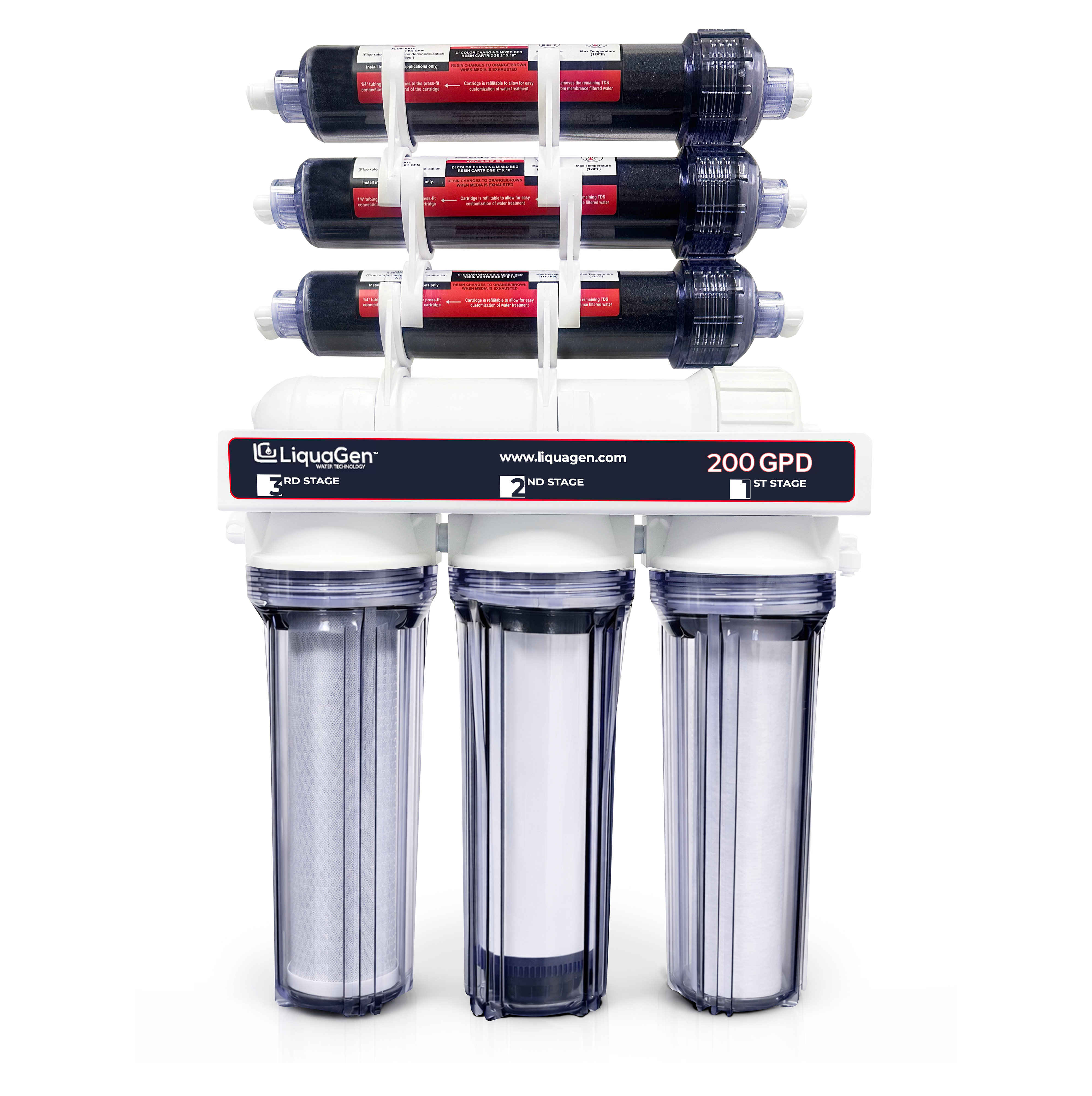 Maestro 7 Stage 200 GPD RO/DI Water Filter System - LiquaGen Water
