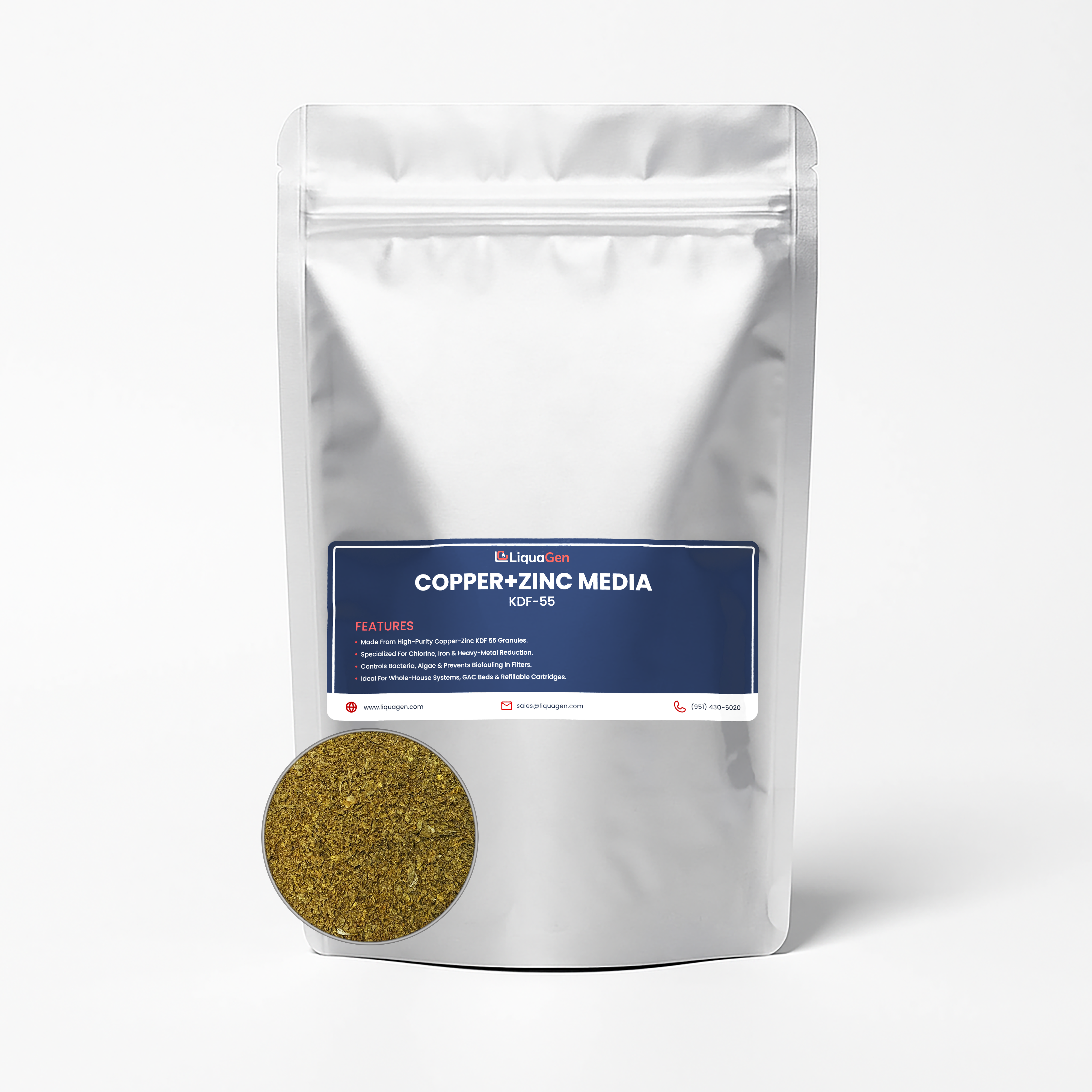 KDF 55 Filter Media – 2 lbs Copper-Zinc Redox Granules for Chlorine, Iron, Heavy Metals & Bacteria Removal