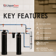 Salt-Free Water Conditioner & Descaler with Copper Zinc + Pleated Sediment Interceptor + UV Light