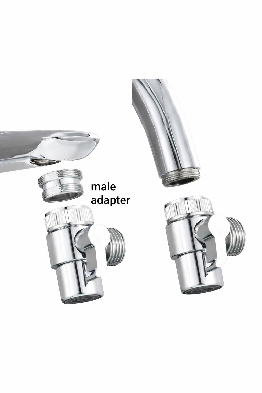Chrome Faucet Diverter Valve - LiquaGen Water