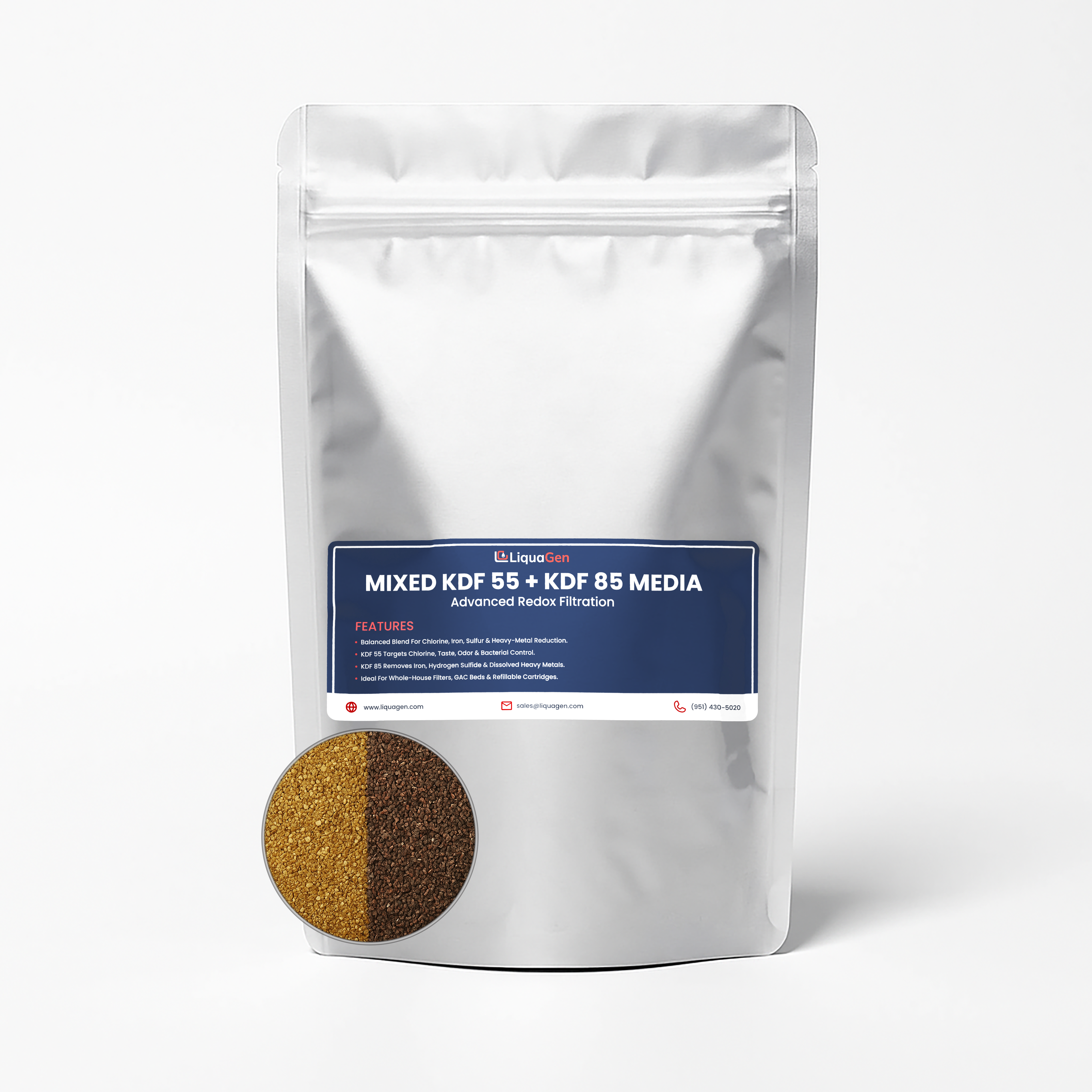 KDF 85 (2 lbs) + KDF 55 (2 lbs) Filtration Media Blend – Reduces Sulfur, Iron, Chlorine & Heavy Metals