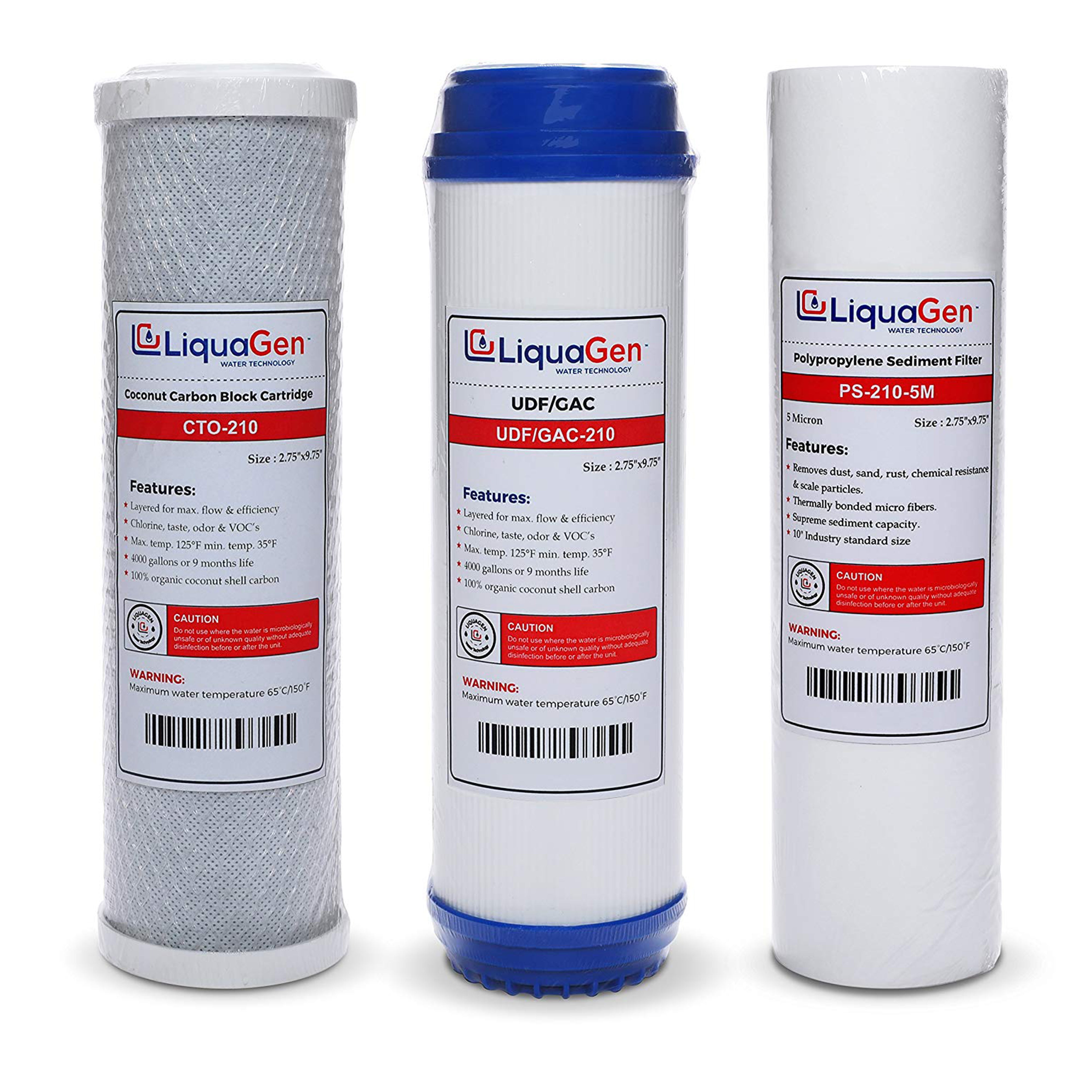 Pre-Filter Kit – Sediment, UDF & Carbon Filtration (2.5" x 10")