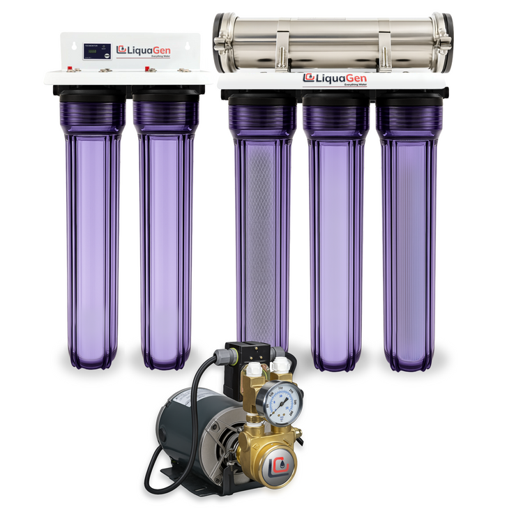 Commercial Hydroponics RO/DI System 1000 GPD 2.5"x20" | 6 Stage Filtration