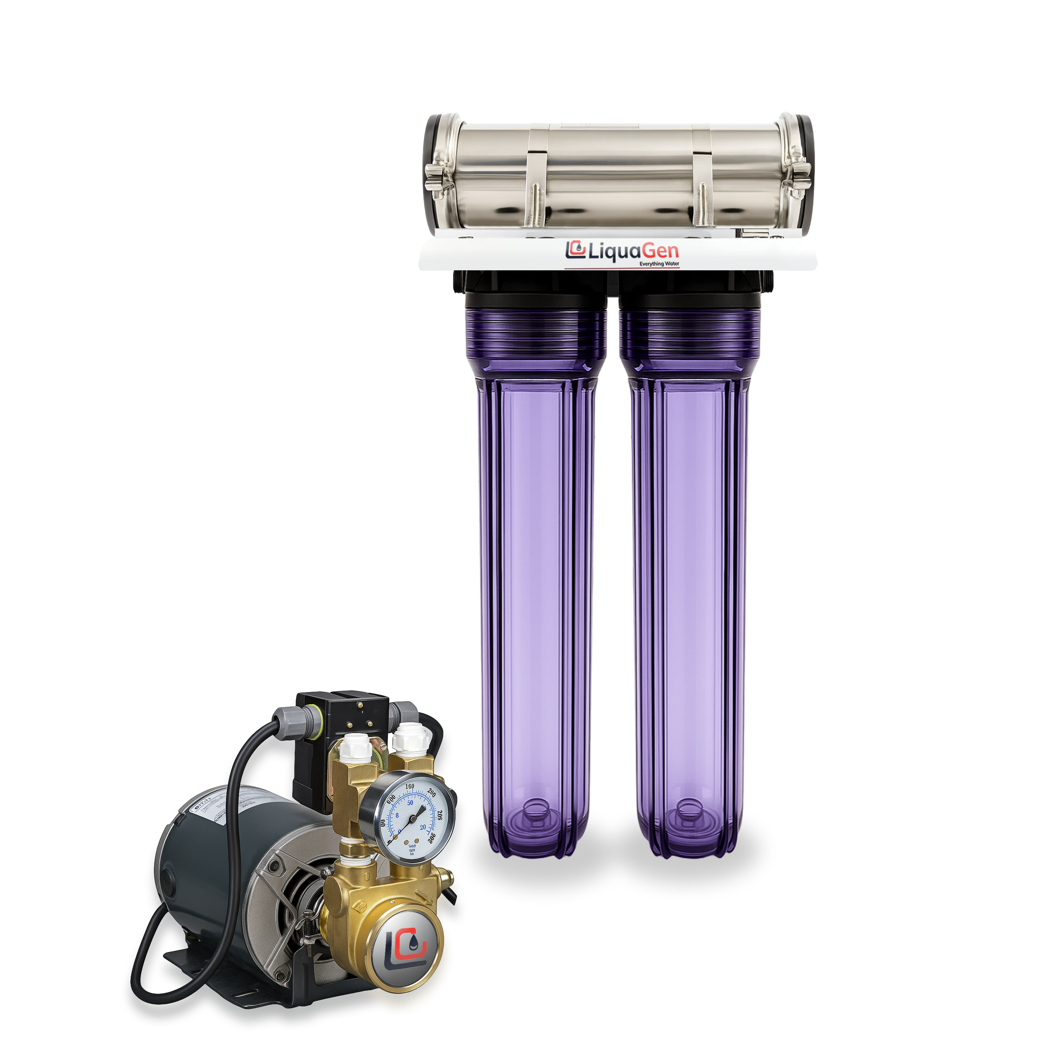 Commercial Hydroponics RO System 600 GPD 2.5"x20" | 3 Stage Filtration - LiquaGen Water