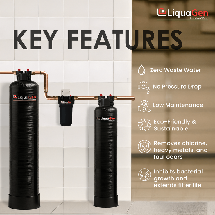 Salt-Free Water Conditioner & Descaler with Copper Zinc Filtration + Interceptor