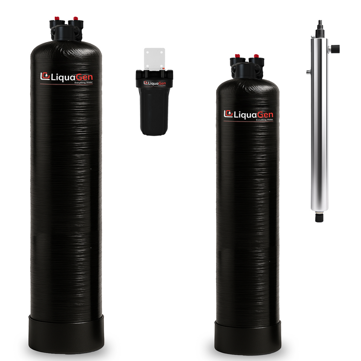 Salt-Free Water Conditioner & Descaler with Copper Zinc + Pleated Sediment Interceptor + UV Light