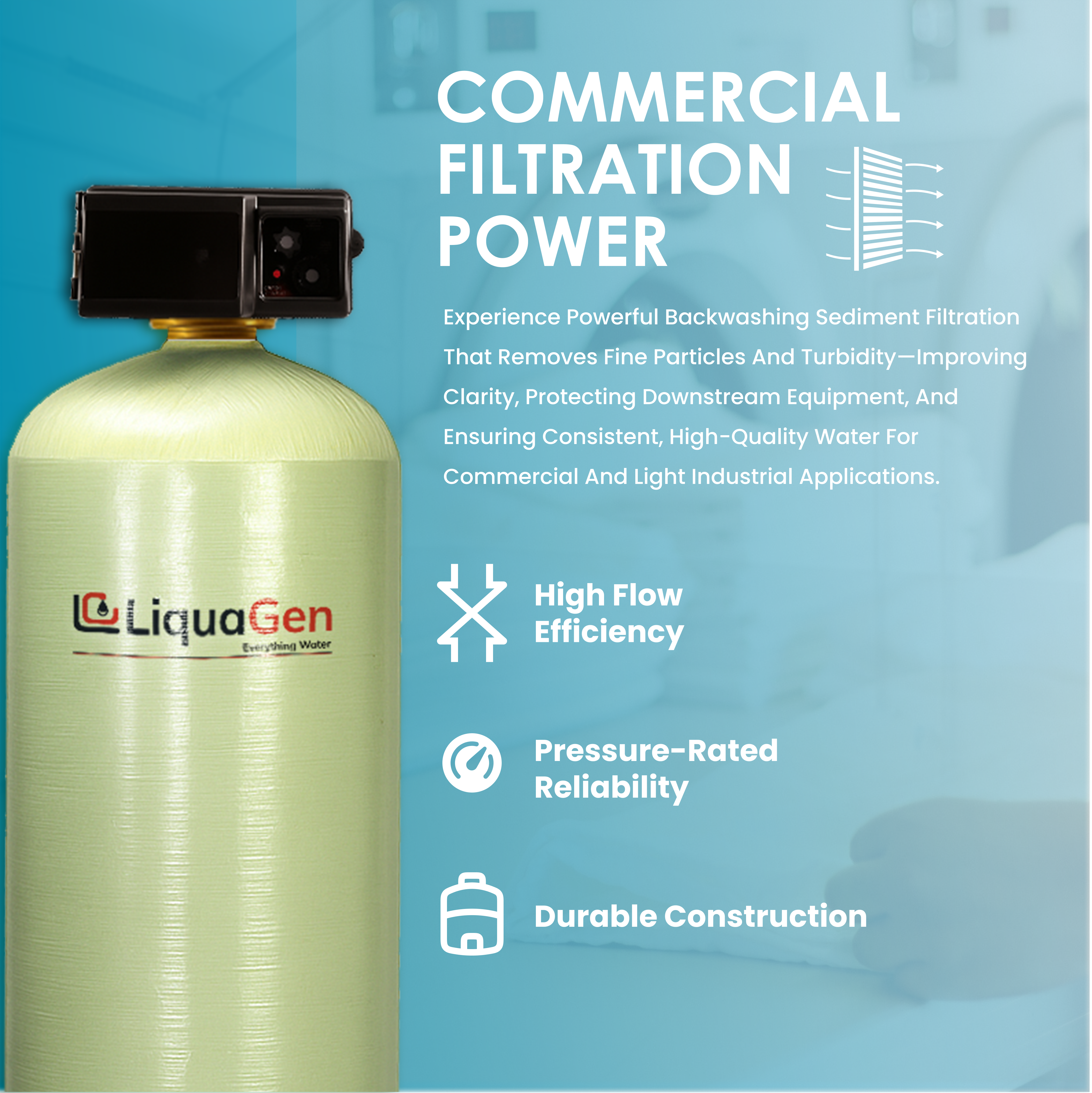 2" Commercial Sediment Filter | 56-125 GPM - LiquaGen Water