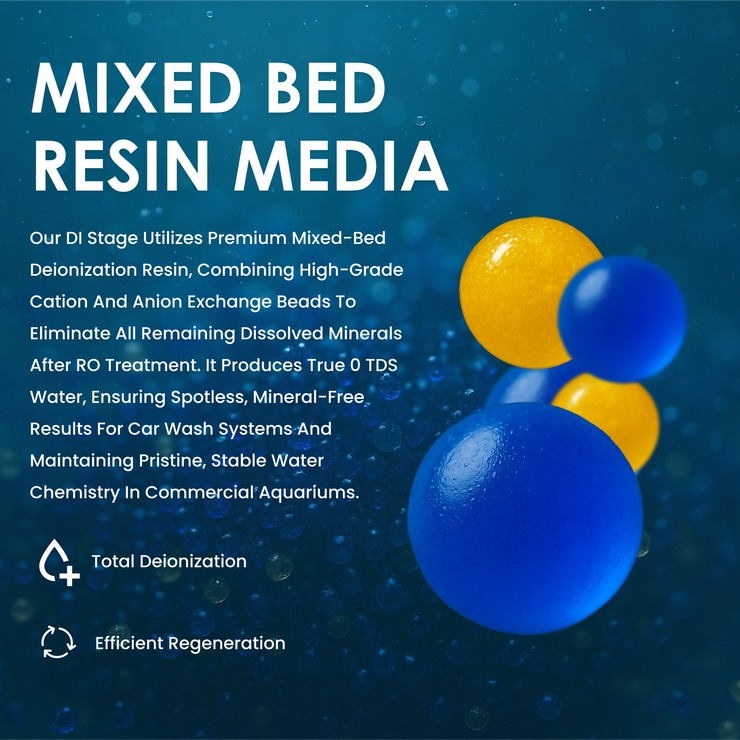 Commercial Grade Reverse Osmosis + Deionization (RO/DI) Water Filtration System - 300 GPD - 0 TDS Booster Pump