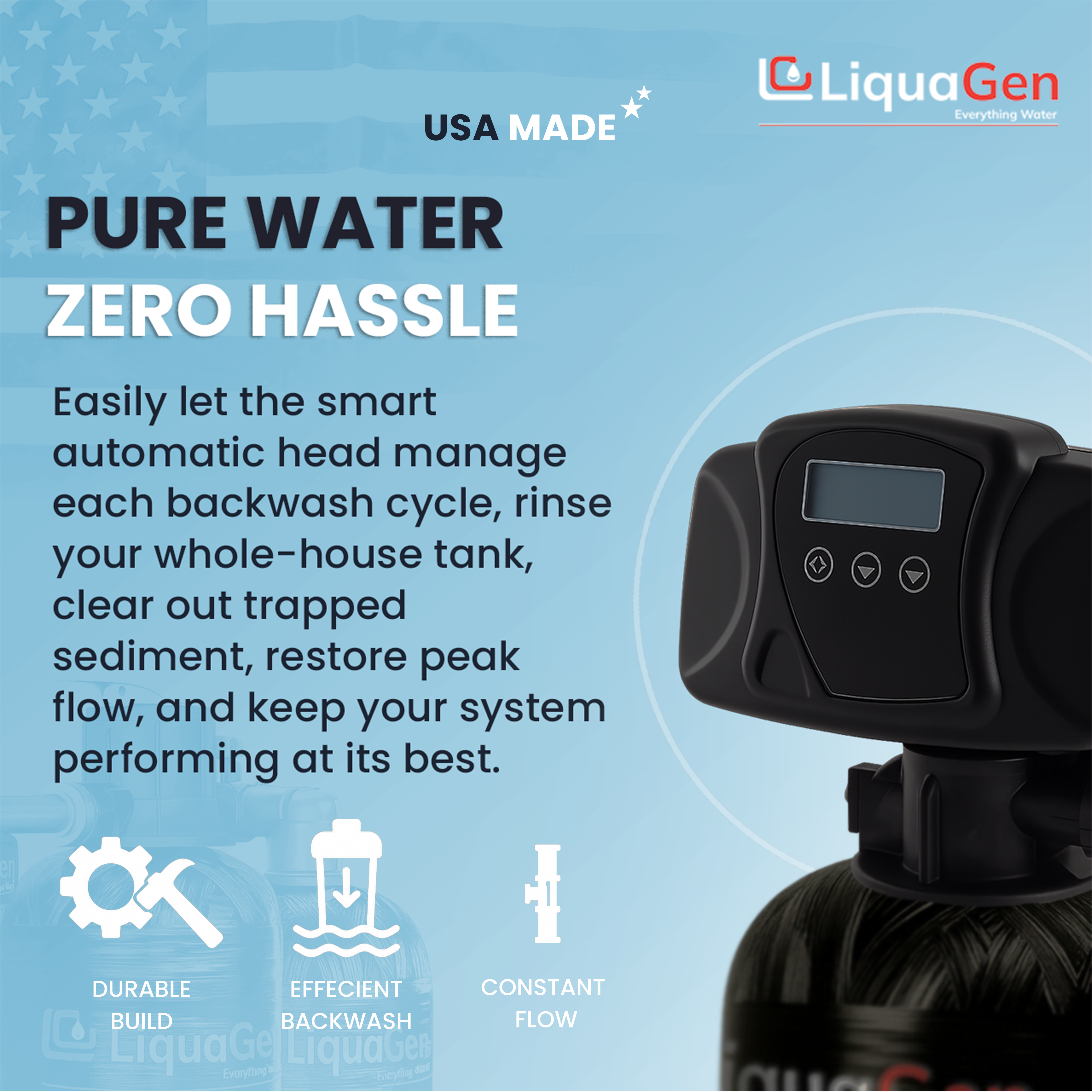Smart Automatic Whole House Water Filter System - LiquaGen Water
