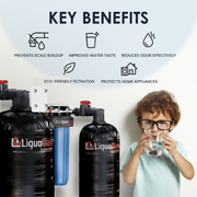 Salt-Free Water Conditioner & Descaler with Copper Zinc + Pleated Sediment Interceptor + UV Light - LiquaGen Water