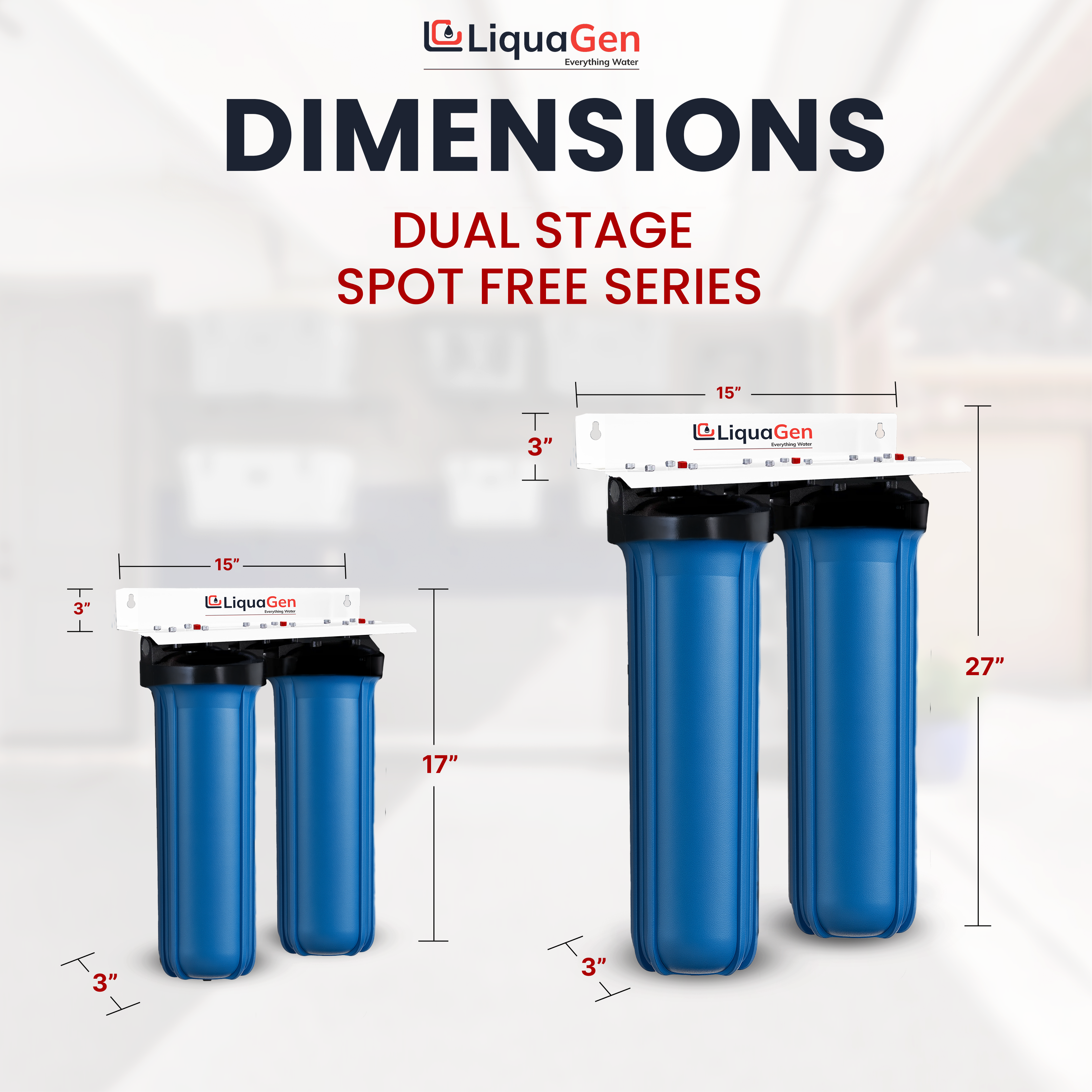 Dual Spot Free Deionizer Cartridge System - LiquaGen Water