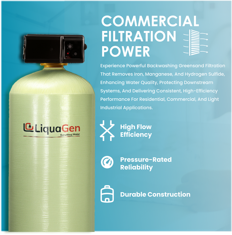 2" Backwashing GreenSand Media Filter | 28-64GPM