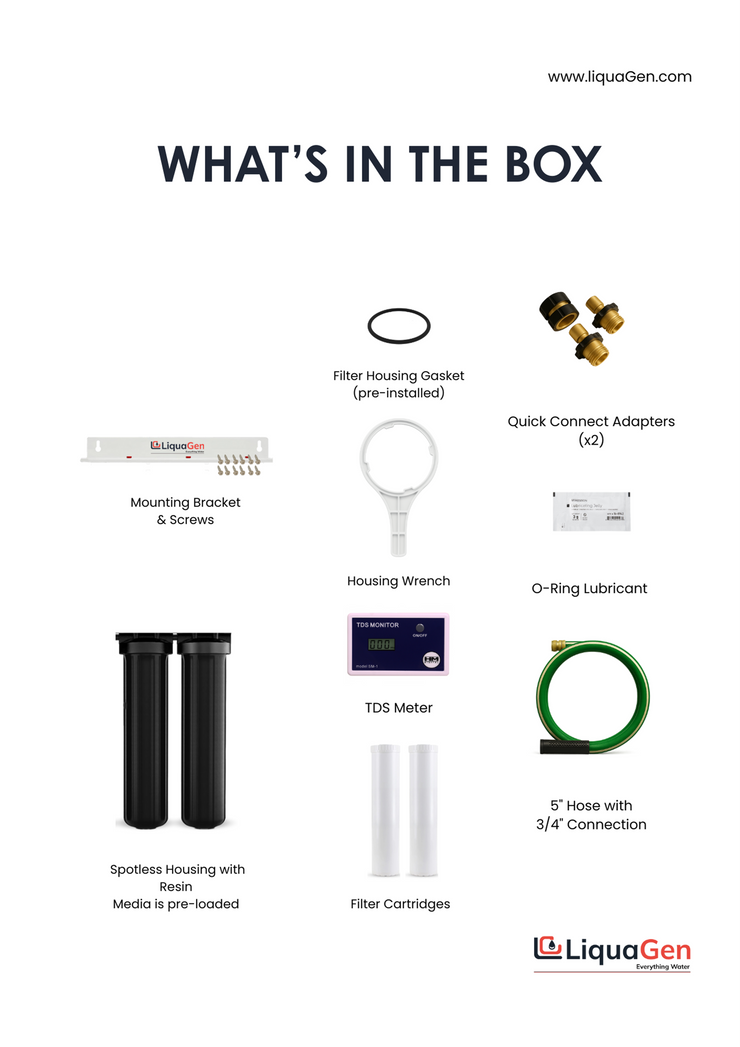 Dual Spot Free Deionizer Cartridge System - LiquaGen Water