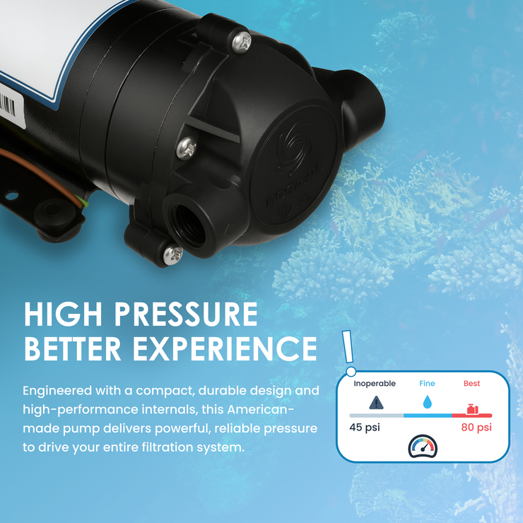 Commercial Grade Reverse Osmosis + Deionization (RO/DI) Water Filtration System - 300 GPD - 0 TDS Booster Pump