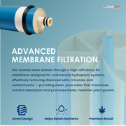 Commercial Hydroponics RO/DI System 600 GPD 2.5"x20" | 6 Stage Filtration