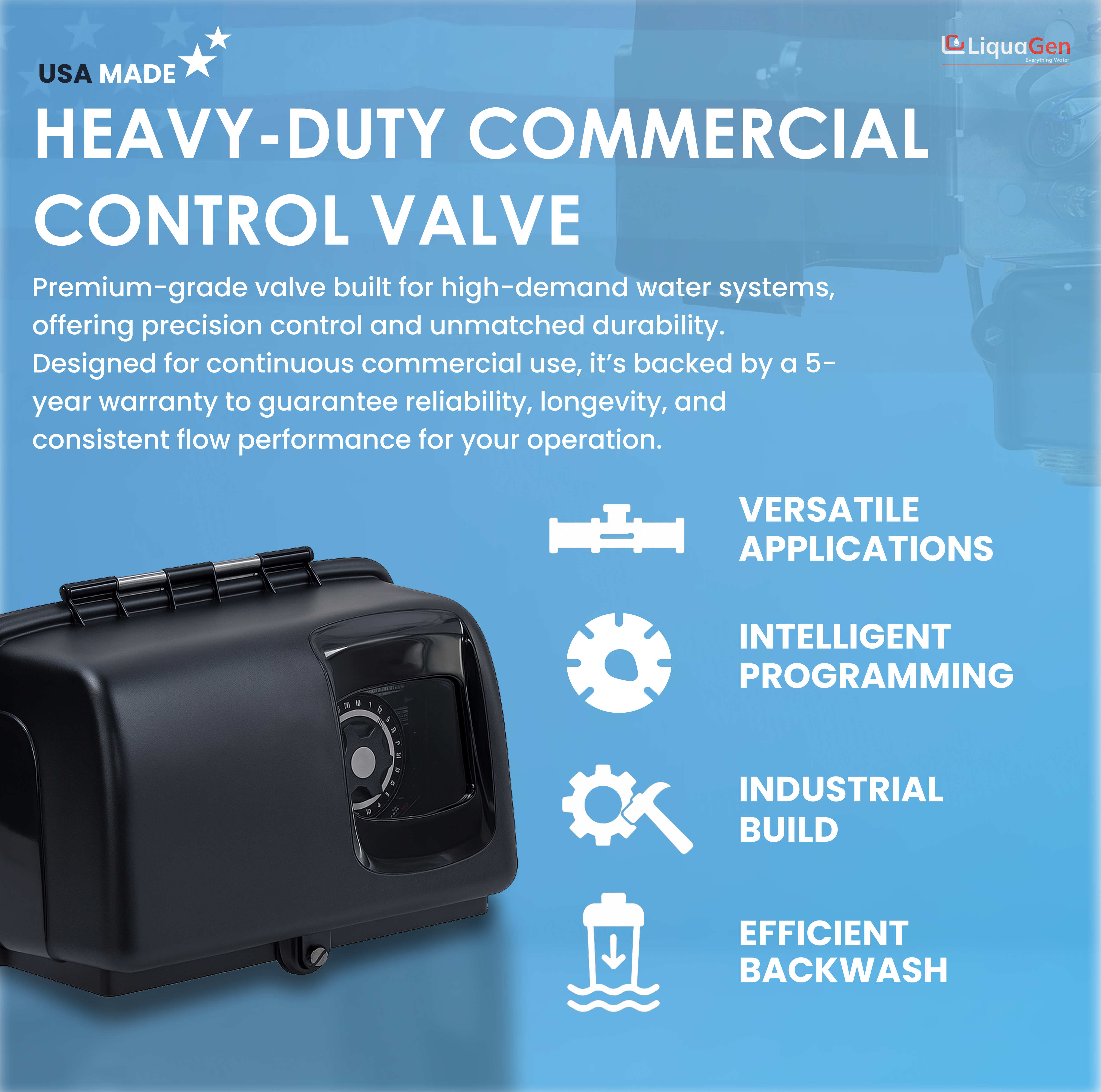 1.5" Backwashing GreenSand Media Filter | 10-30 GPM - LiquaGen Water