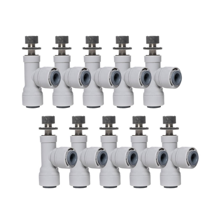 LiquaGen Flow Regulating (Angle Flow) Valve - OD tube 1/4" x 1/4" for Reverse Osmosis Applications - LiquaGen Water